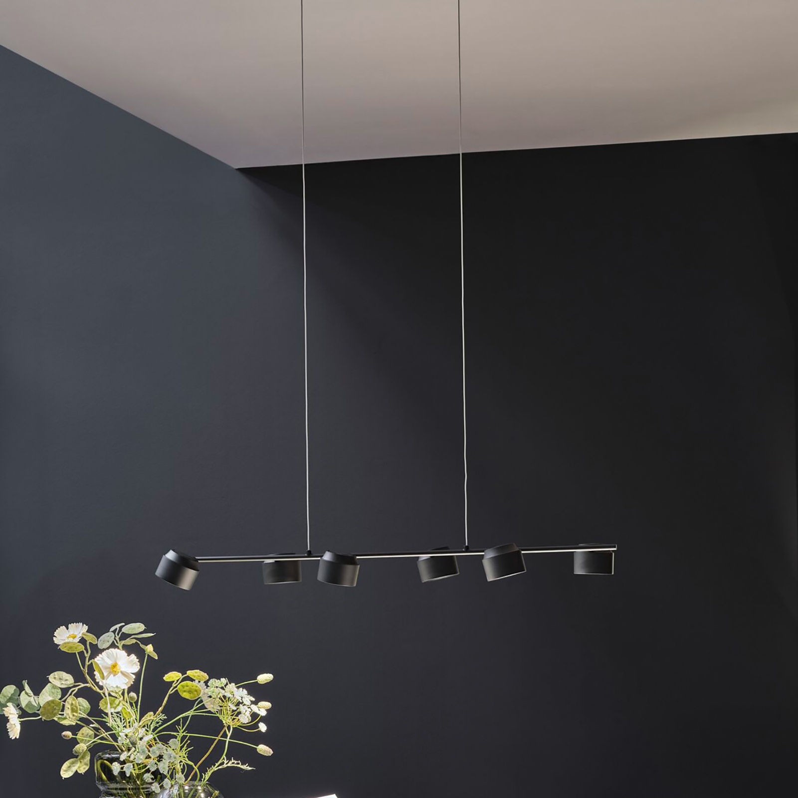 Puric Pane 6 Pendant 3-step Black - Paulmann
