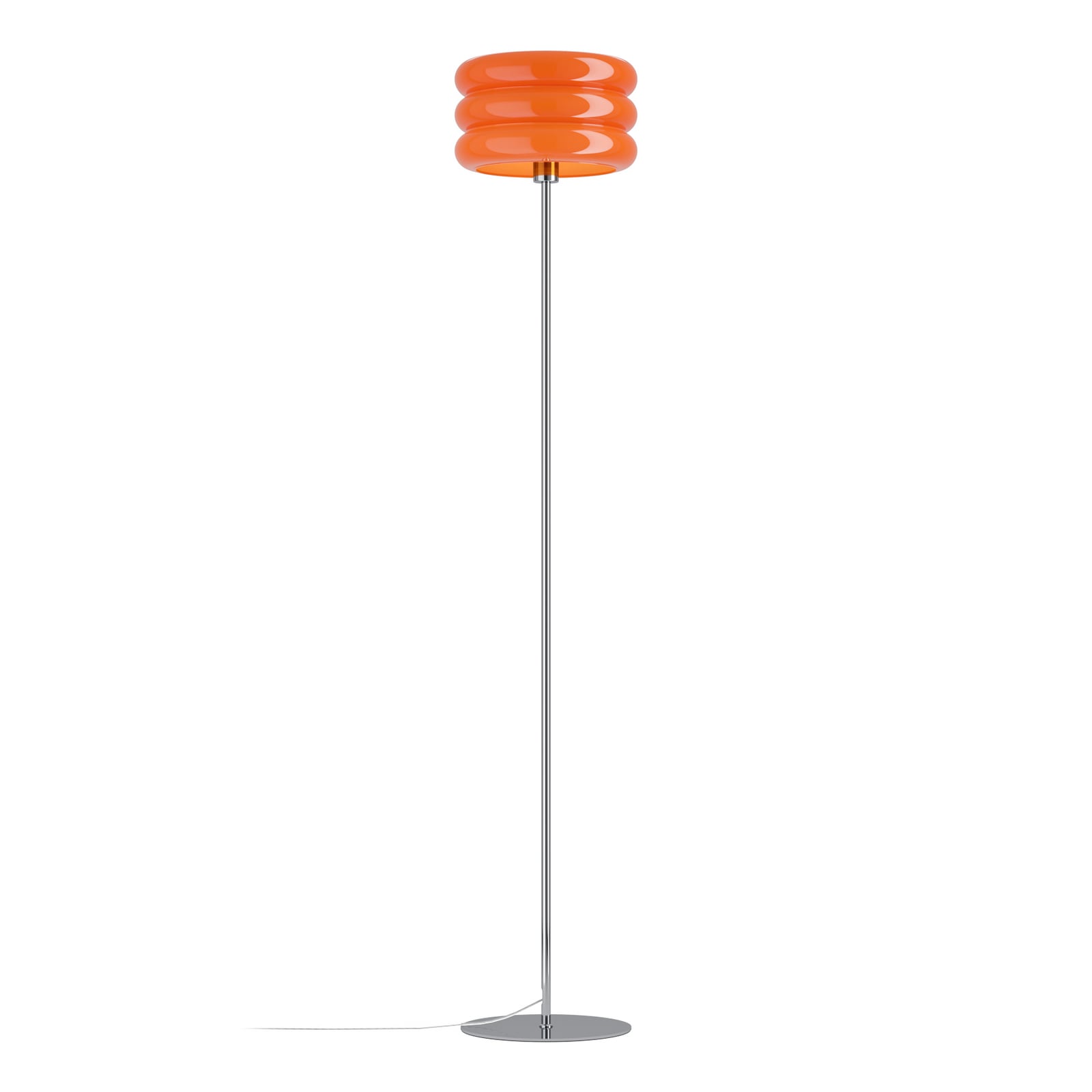 Stojacia lampa Tortora, oranžová, sklo, kov, výška 153 cm, E27 Stojacia lampa Tortora, oranžová, sklo, kov, výška 153 cm, E27