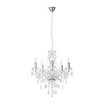 Lindby Kronleuchter Merida, chrom, Metall, 5-flg., Ø 52 cm
