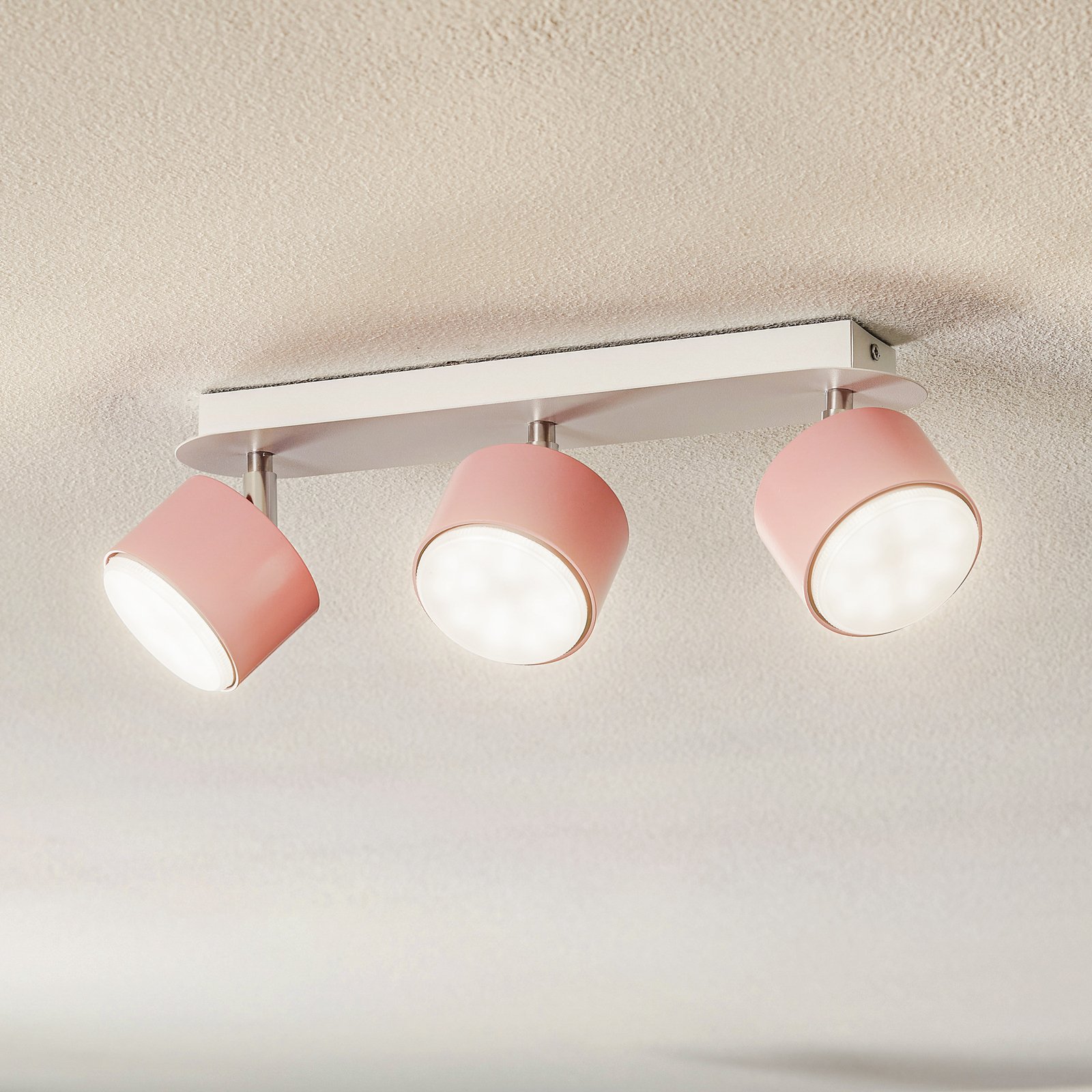 Ceiling spotlight Cloudy 3-bulb pink