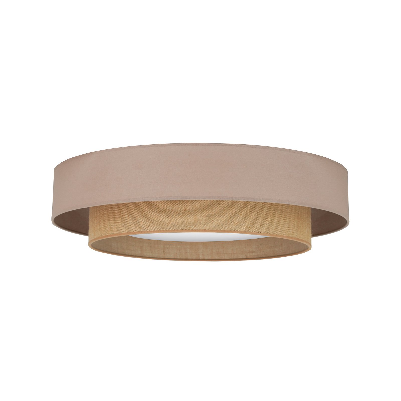 LED griestu gaisma Luneta, džuta, brūna, Ø 60 cm, 3 pakāpju dim