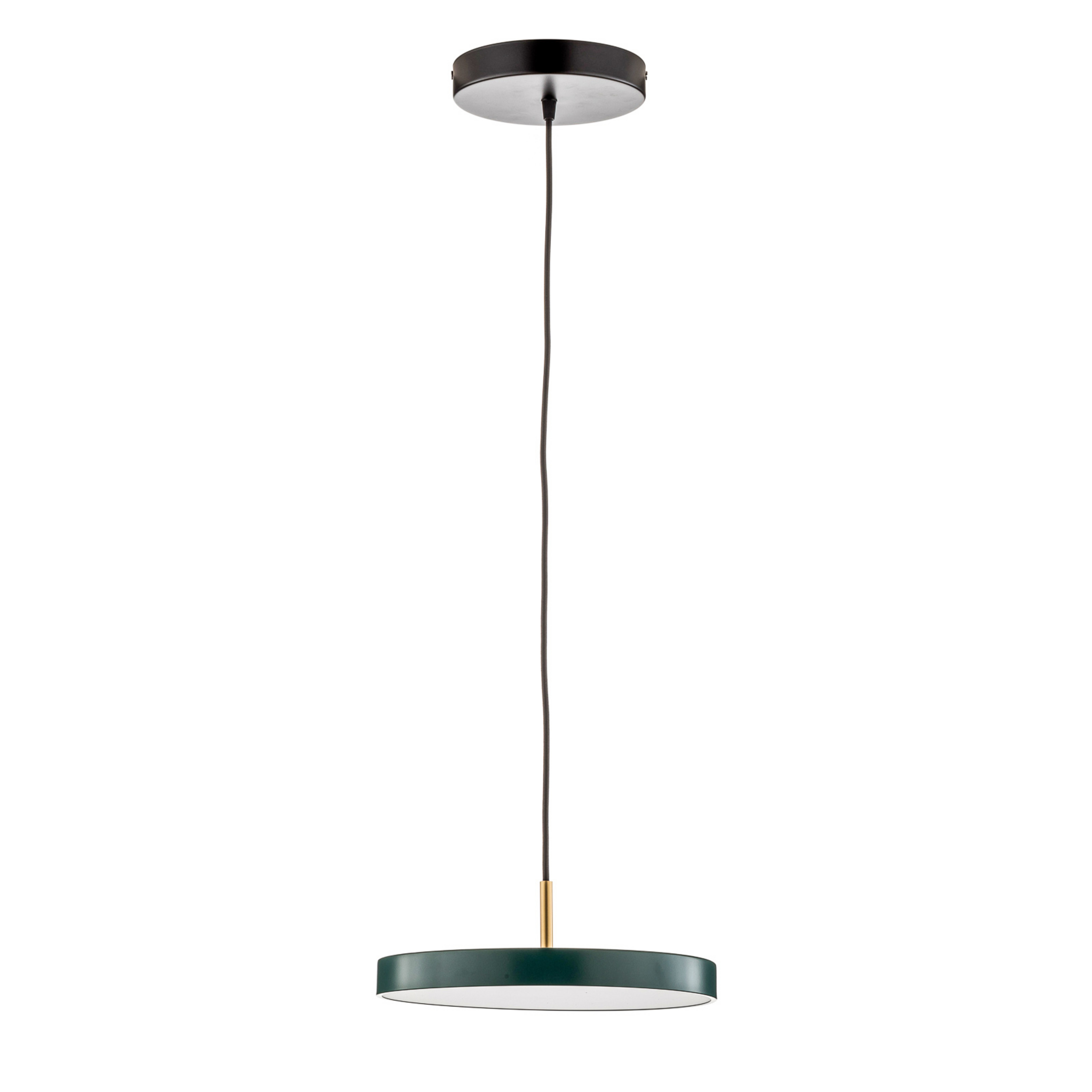 Candeeiro suspenso LED Asteria Mini verde escuro/latão 31 cm - UMAGE