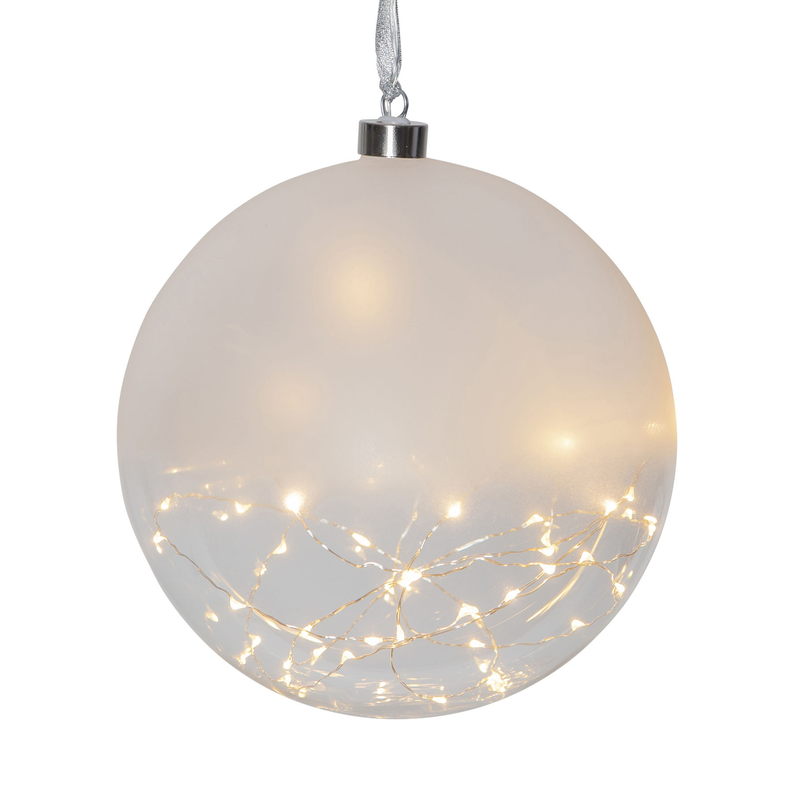LED-Dekokugel Glow gefrostet/klar