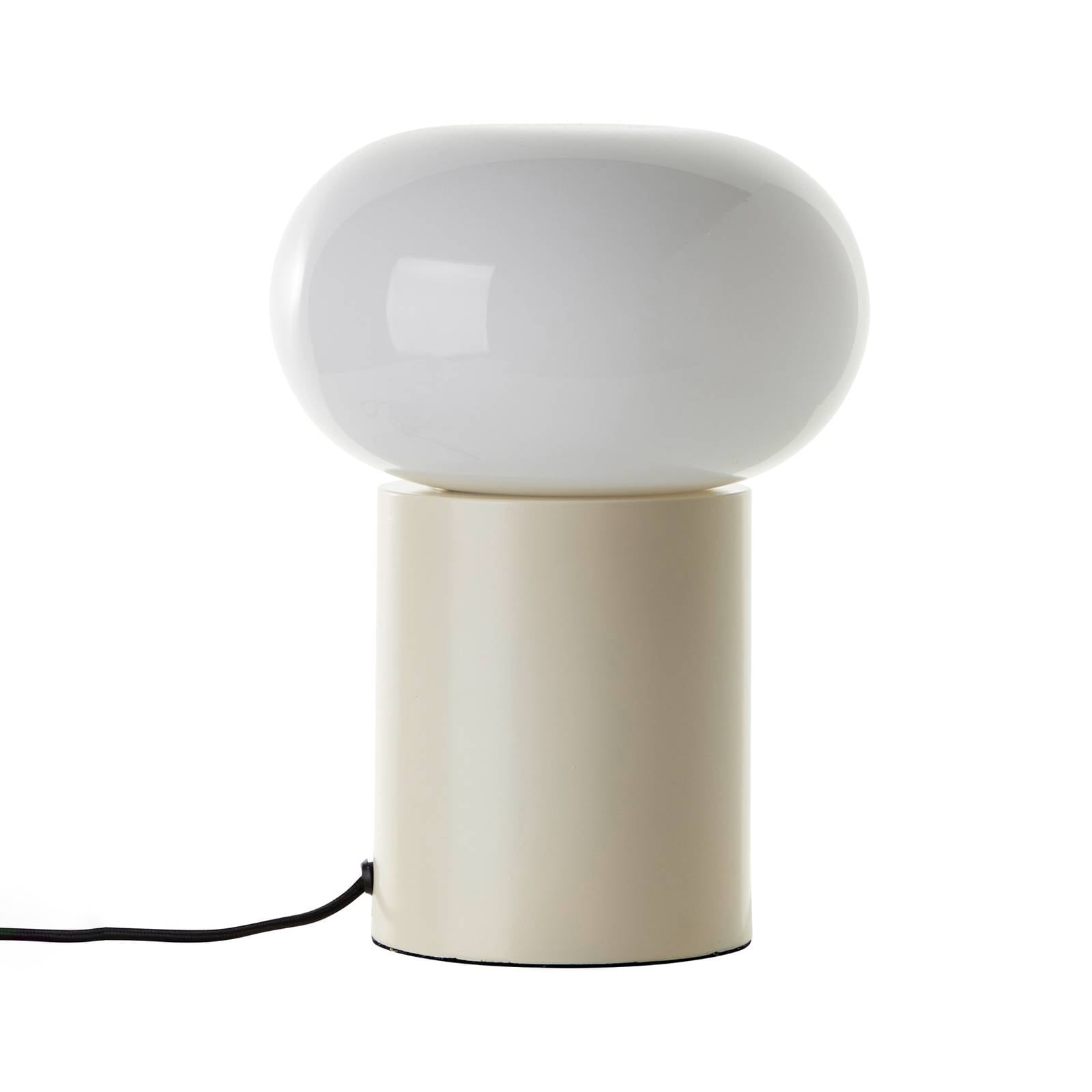 Tischleuchte Daeny mit Glasschirm, beige