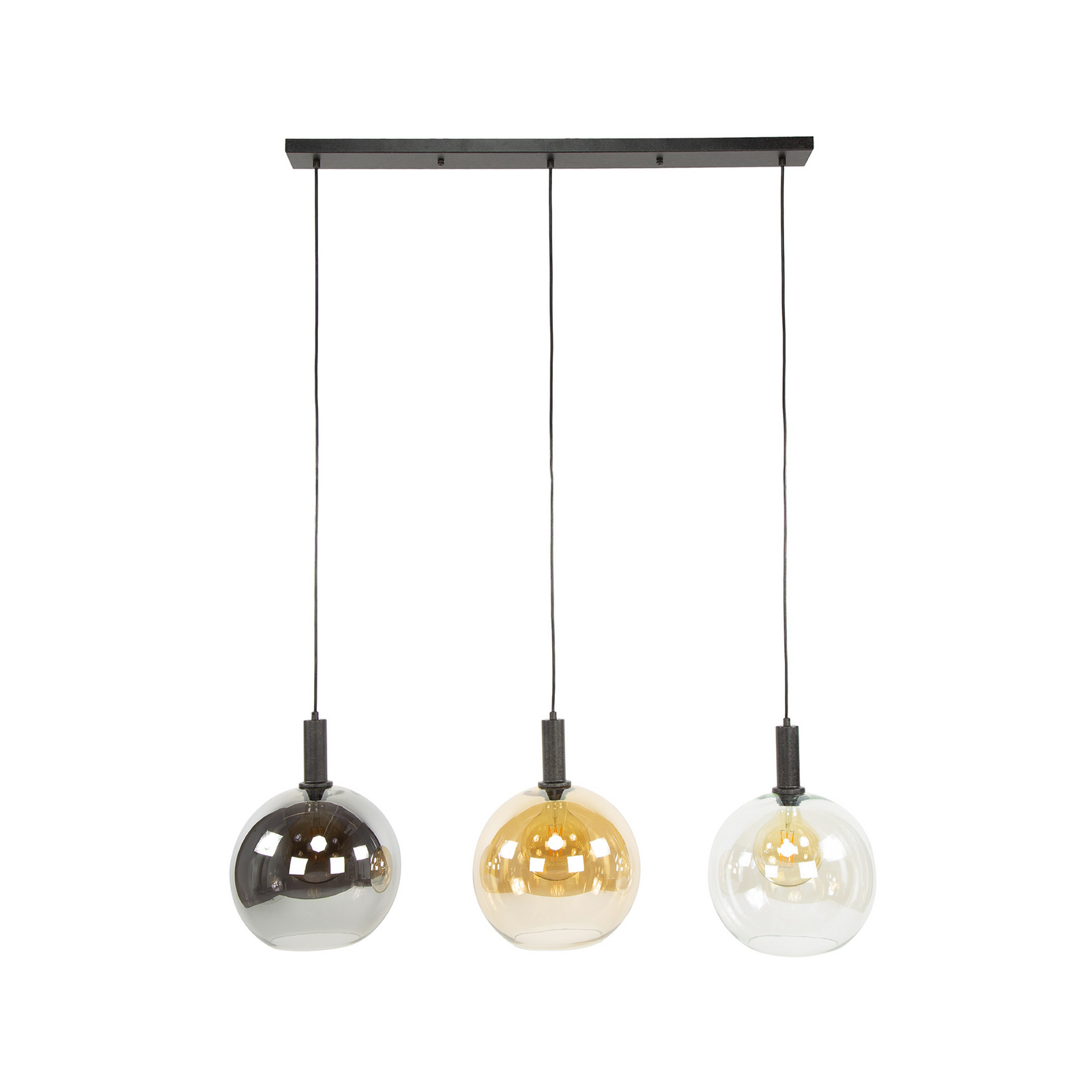 Pendelleuchte Sfera Tricolore, mehrfarbig, 3-flg., Glas, E27