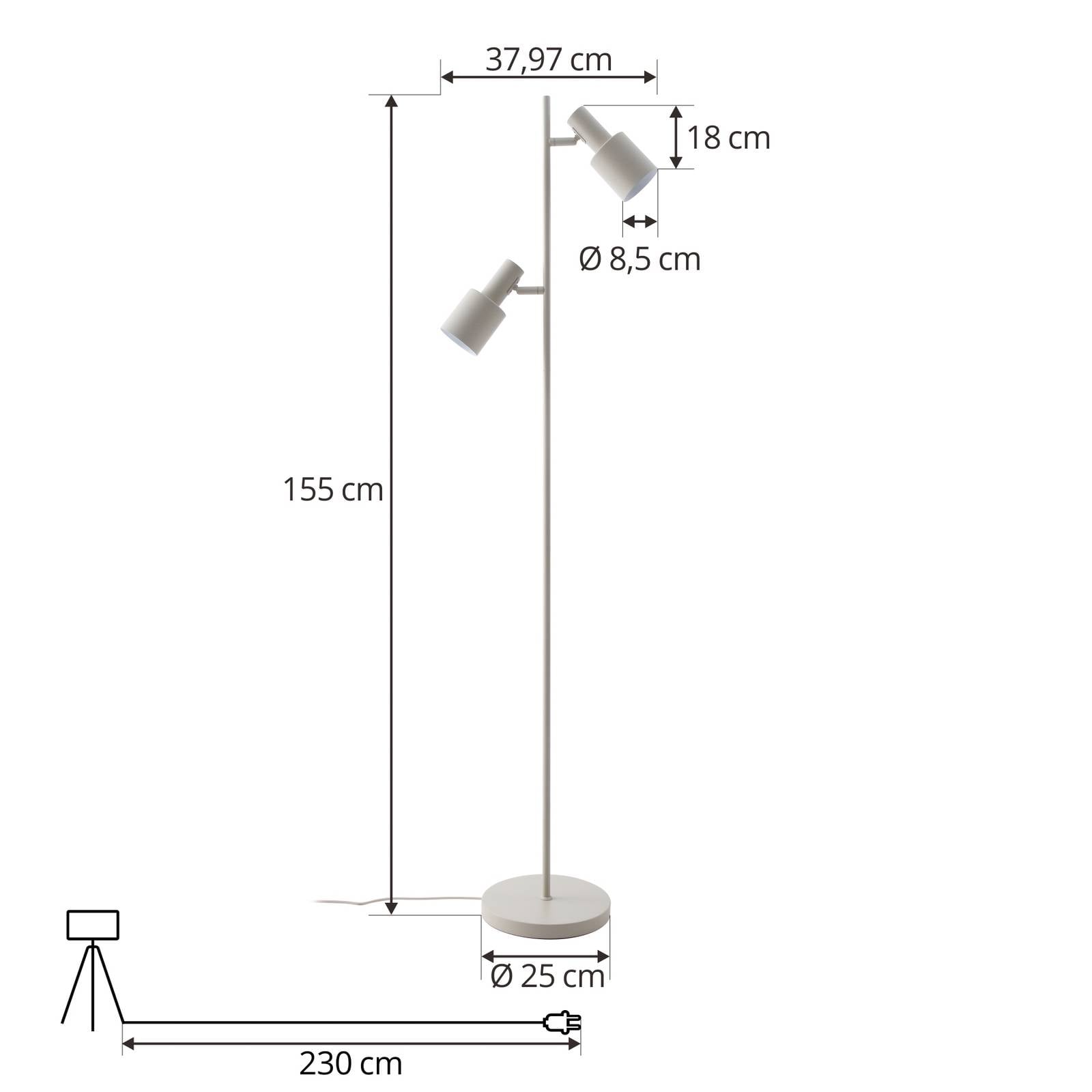 Lampa stojąca Lindby Ovelia, beżowy, metal, E27