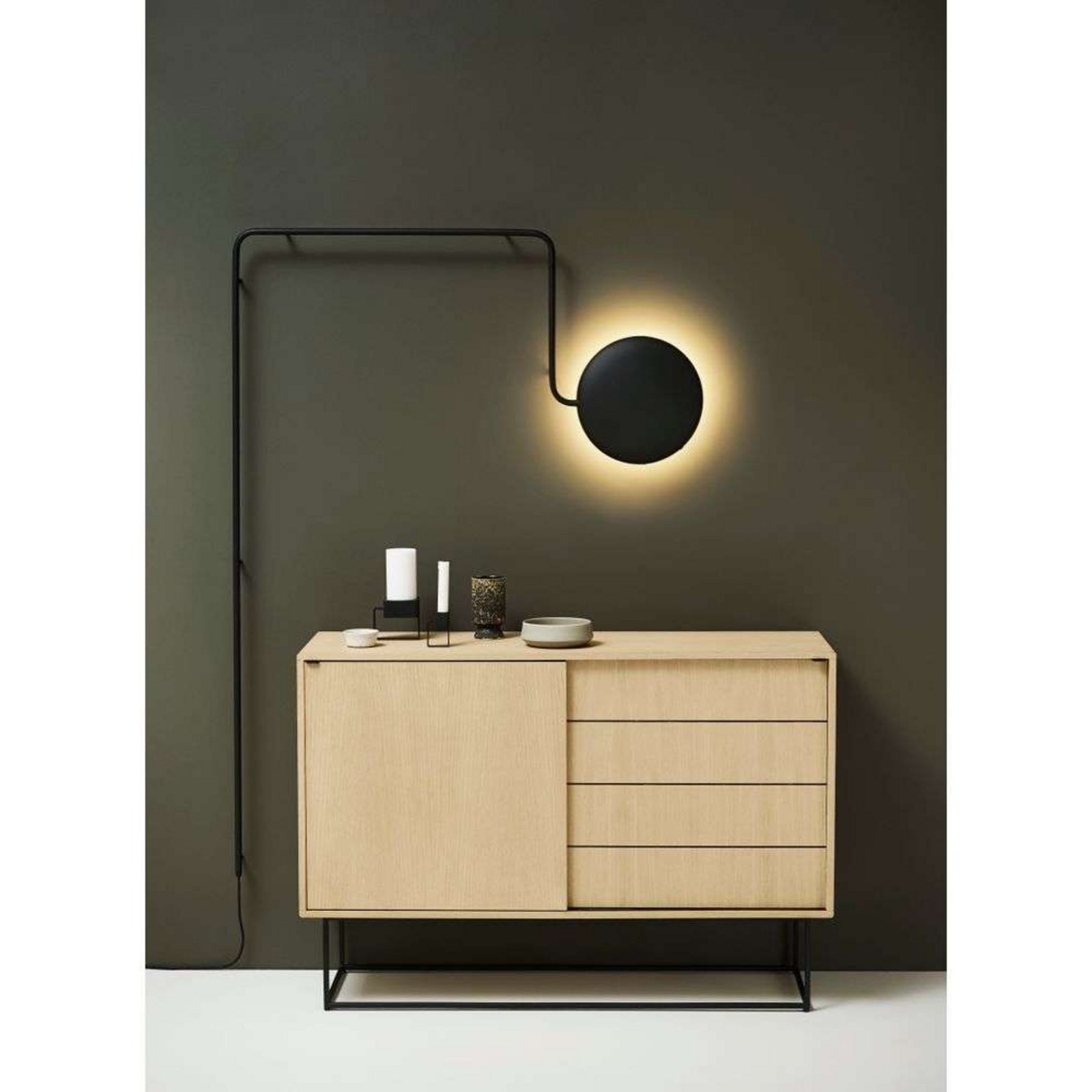 Mercury Aplique de pared Negro - Woud