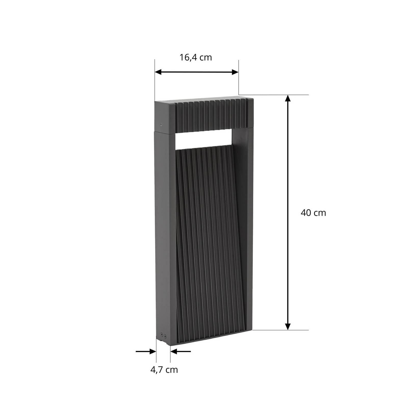 Lucande Słupek oświetleniowy LED Tavion, 40 cm, antracyt, IP65