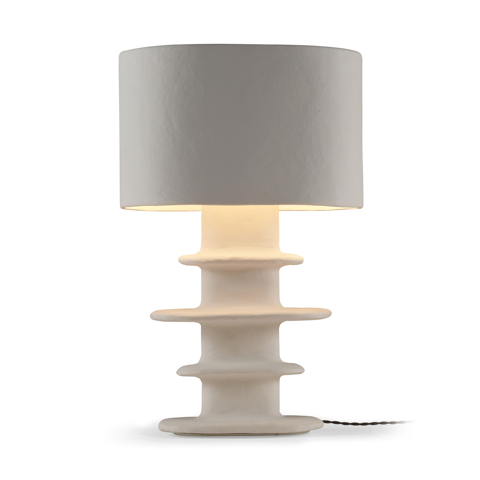03 WHITE EARTH bordlampe, papmaché, højde 69 cm, E27 – Serax
