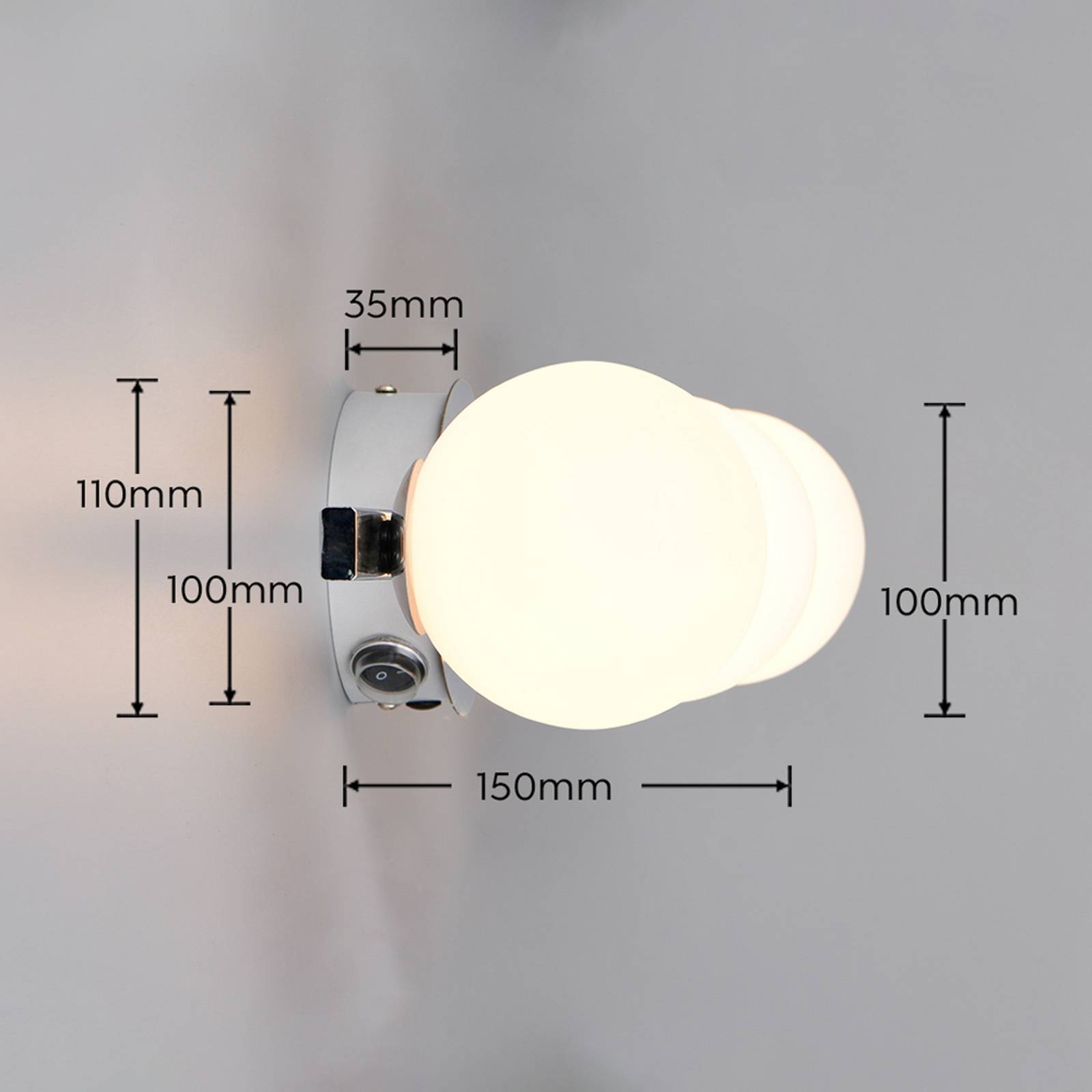 Trio Lighting Wandlamp Alfio, breedte 50 cm, chroom, metaal/glas, IP44, 3-lamps