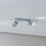 Spot pour plafond Livia, vert menthe, 35 cm, à 2 lampes, métal, GU10