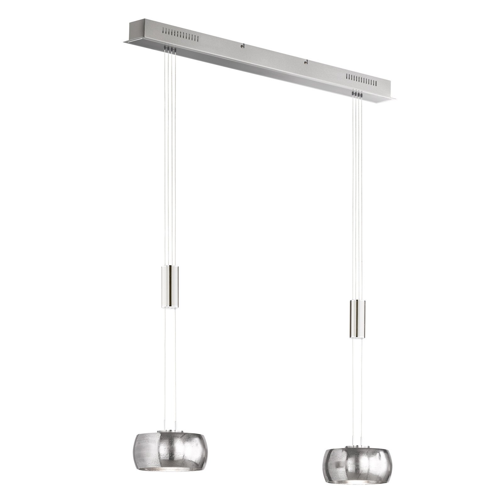 FISCHER & HONSEL Lampă suspendată LED Colette 2 becuri crom/nichel - Camera de zi / sufragerie - Modern - crom nichel - Metal