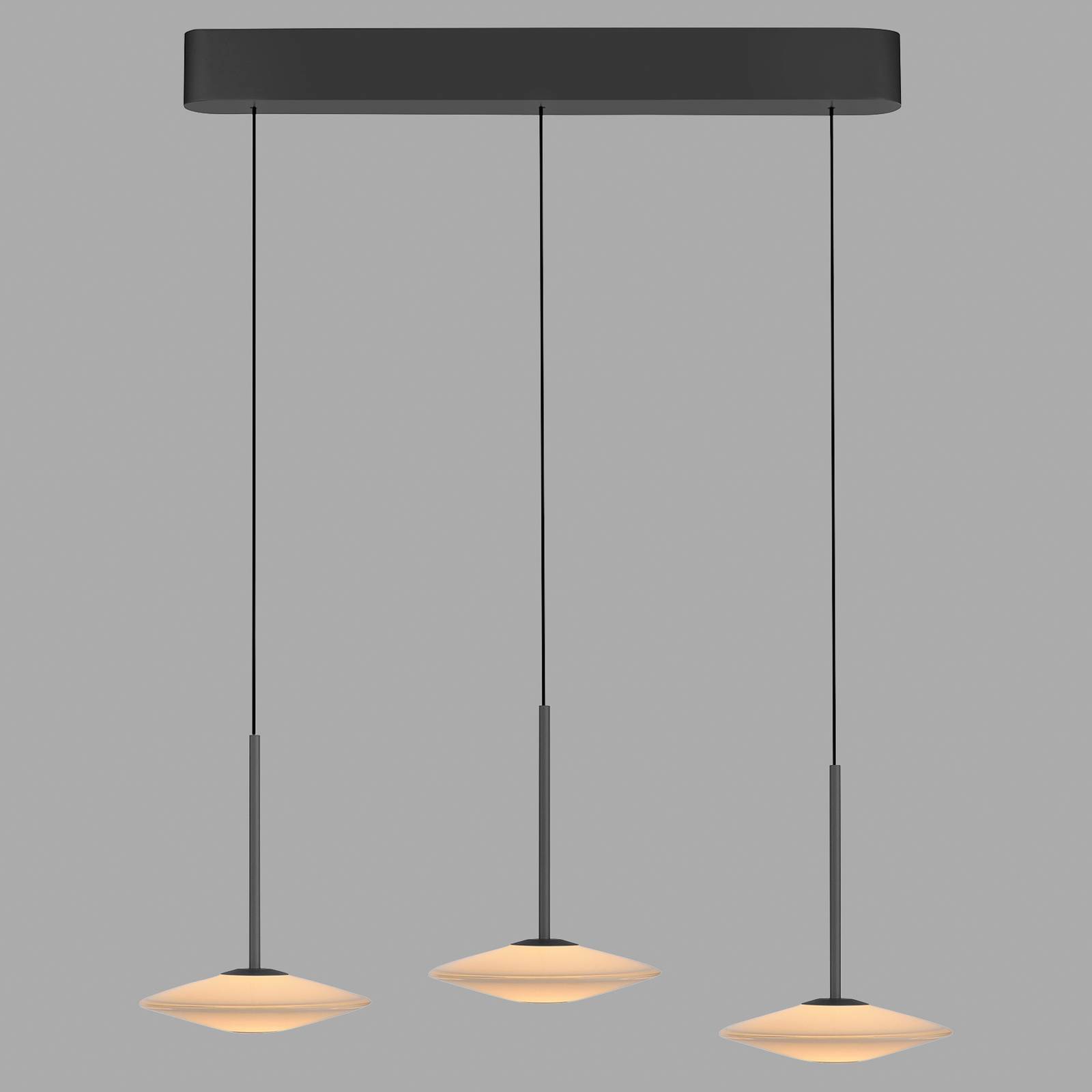 Paul Neuhaus lampa wisząca LED Elipsa, 3-punktowa, biała/czarna