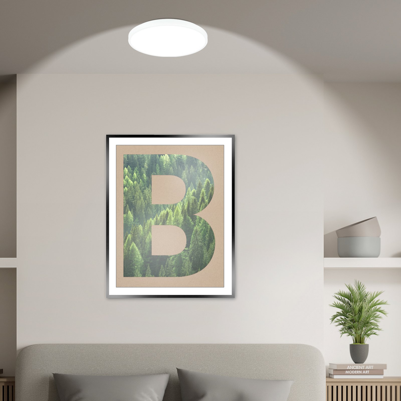 LED lubų lempa „Kaida“, balta, Ø 38 cm, EEK A, 4000 K