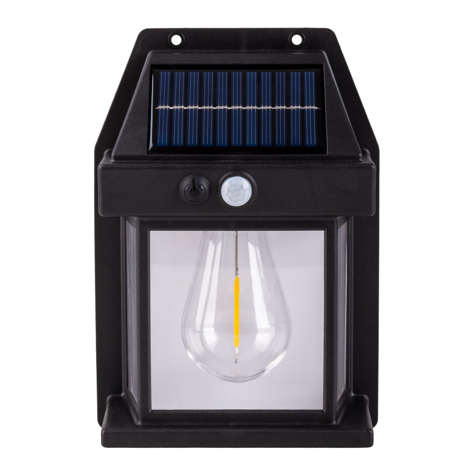 LED solar outdoor wall lamp Mira, sensor, black, set of 2 IP44
