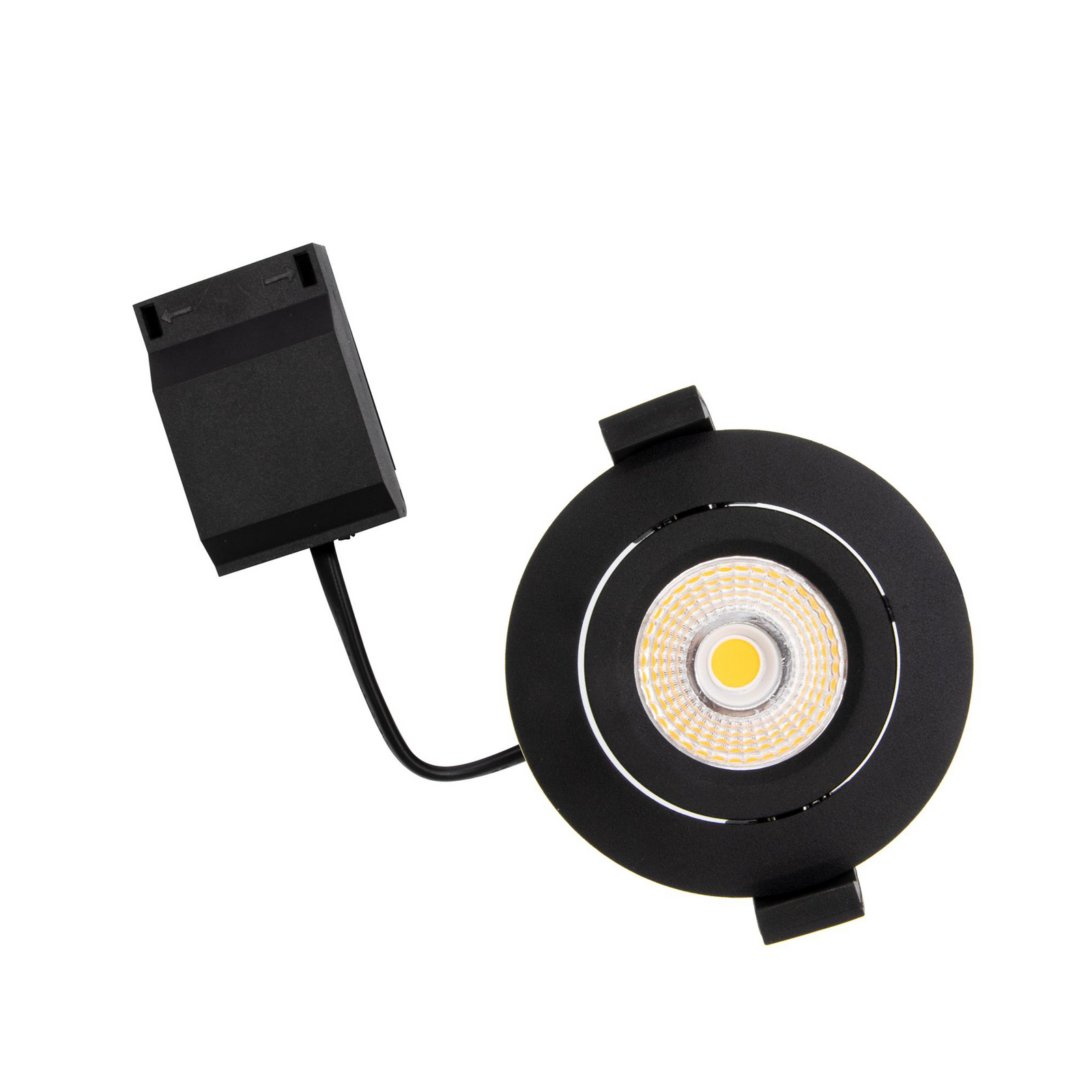 DOTLUX LED ugradbena stropna svjetiljka CIRCLEminidim, crna Ø 8,5 cm