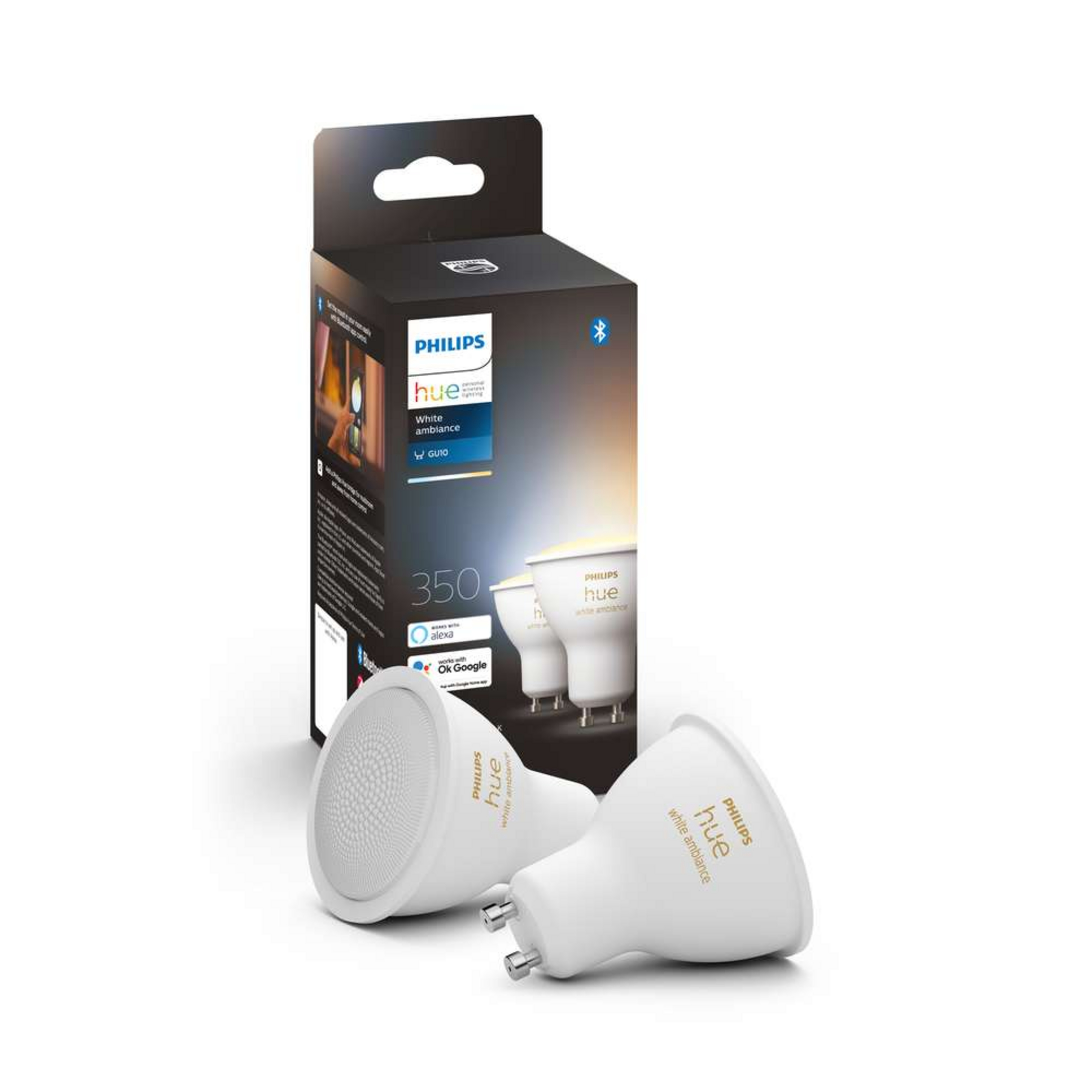 Philips Hue White Amb. 4,2W Bluetooth GU10 Bulb 2 pcs. - Philips Hue