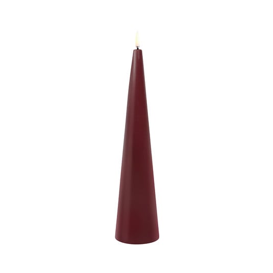 Vela Cónica LED 6,8x30 cm Wine Rojo/Smooth - Uyuni Lighting