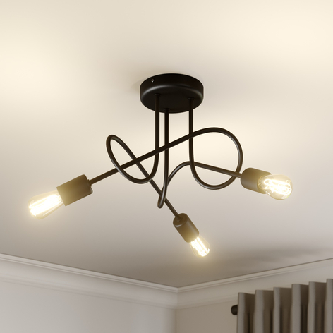 Taklampe Oxford, 3 lyskilder i svart