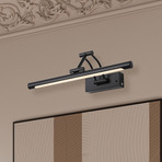 Herron LED rechargeable wall lamp, matt black, width 43 cm, CCT