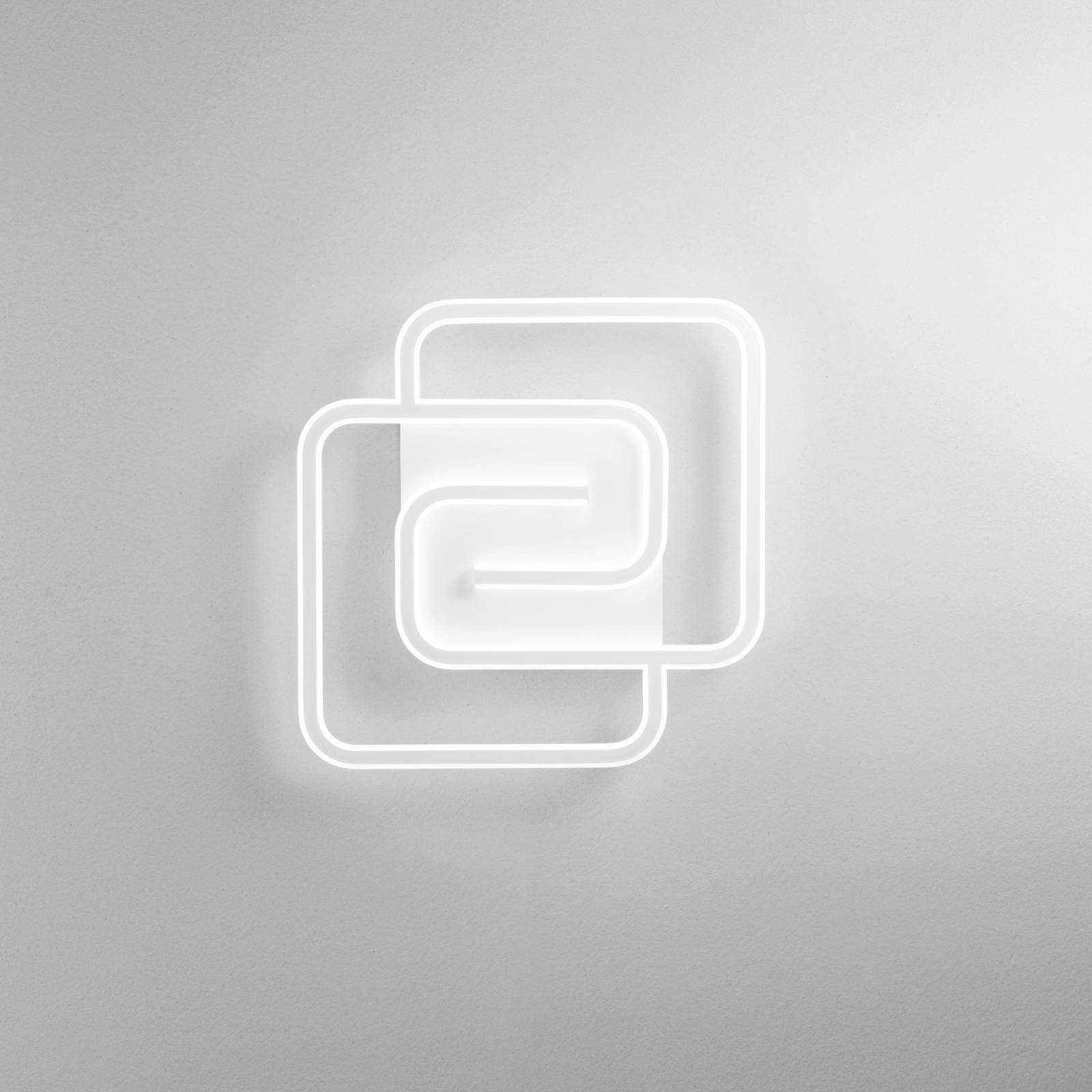 Luce Ambiente Design Applique murale LED Cayman Quadrata, blanche, largeur 49 cm, métal, CCT