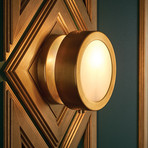 Wandlamp Mercer, oud messing, Ø 17 cm, metaal, E14