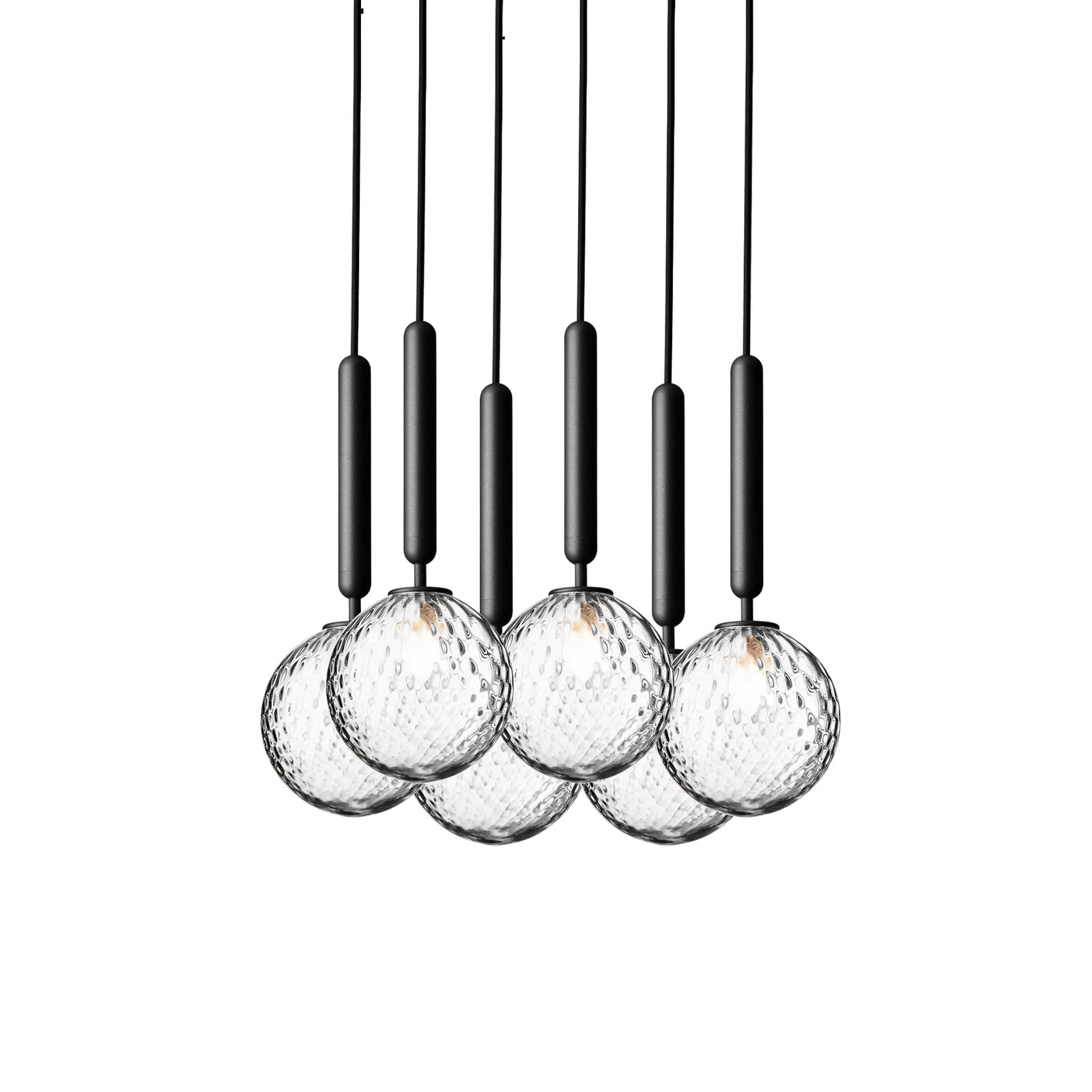 Nuura šviestuvas Miira 6, Ø 35 cm, pilkos/skaidrios spalvos, 6 lempų.