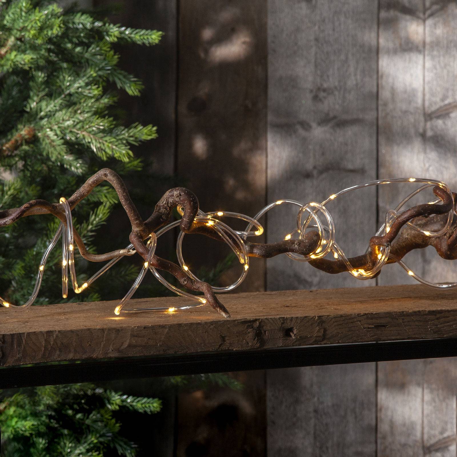 Tuby LED rope light, battery-powered, clear
