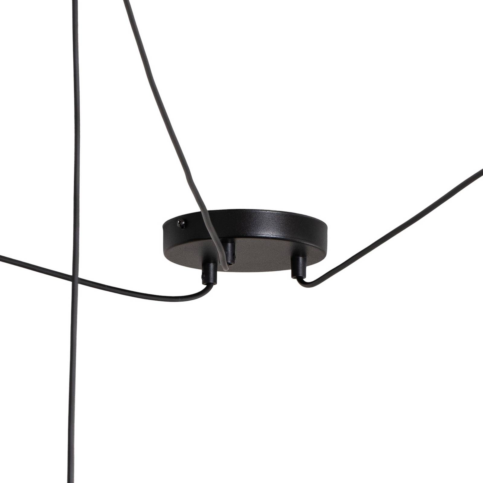 Lampa wisząca Origo, opal/czarny, zdecentralizowana, szkło, 3-punktowa.
