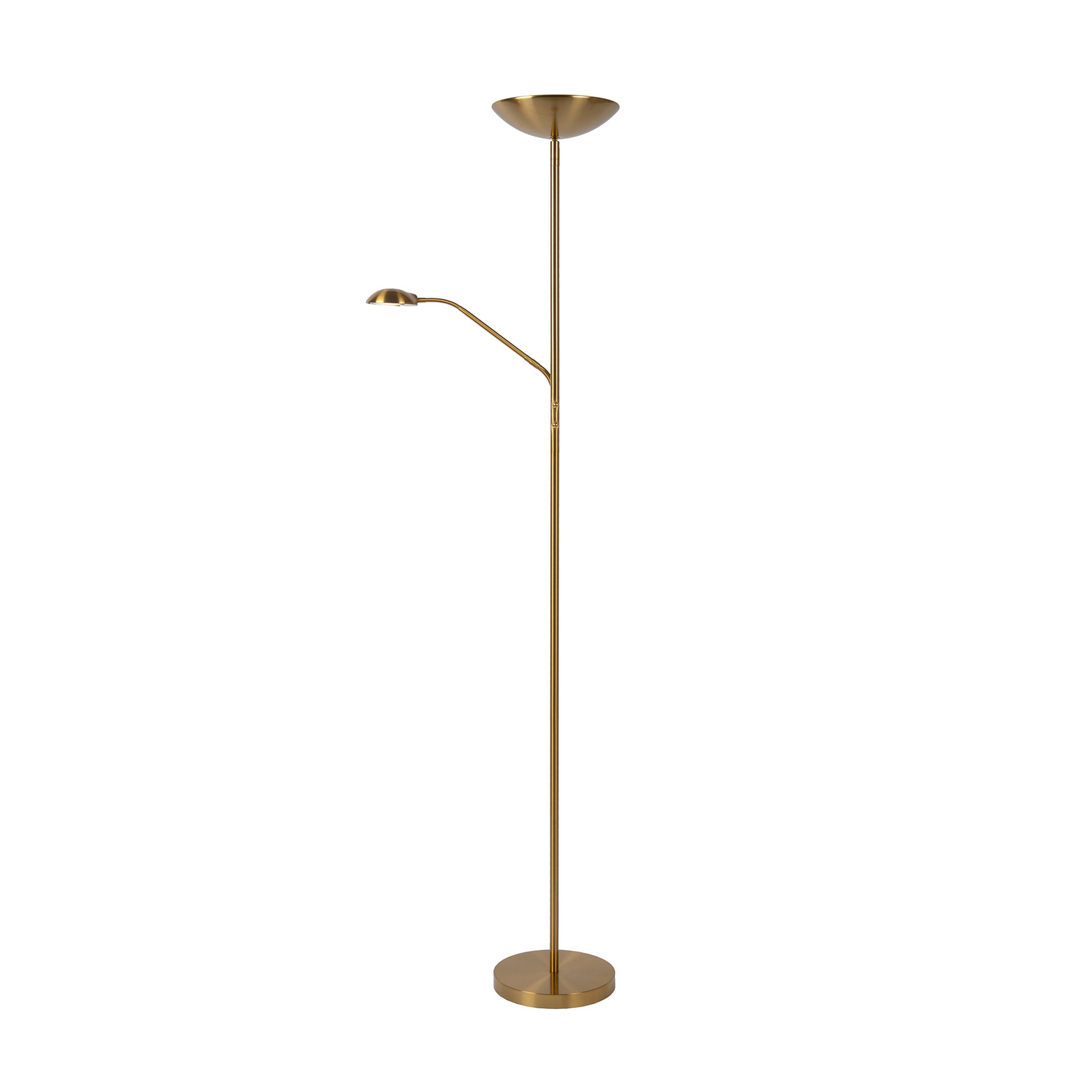 Piantana LED ZENITH, dorata, a 2 luci, altezza 180 cm, in metallo, dimmerabile