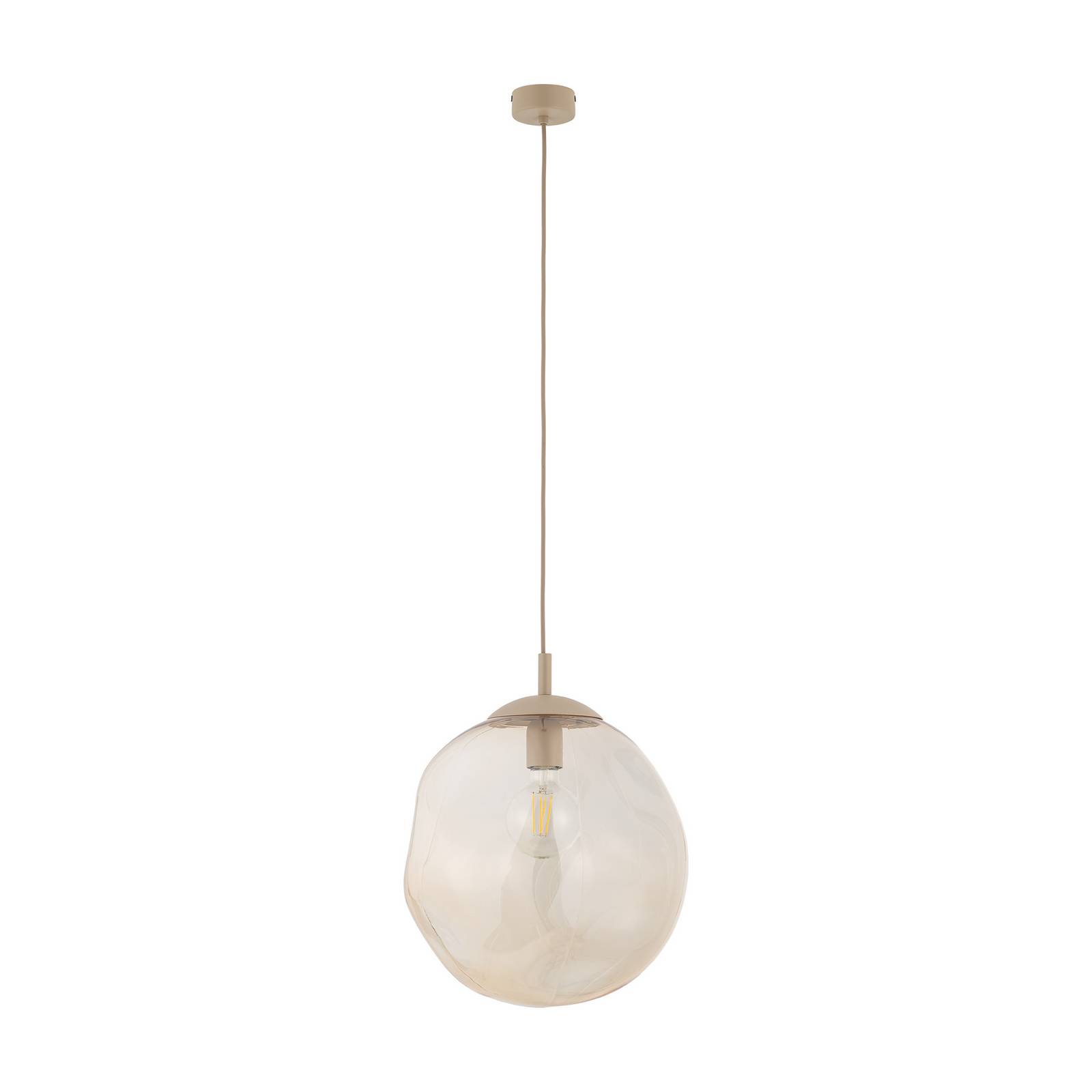 Hängeleuchte Lava, Ø 35 cm, E27, sand/cognac, Glas