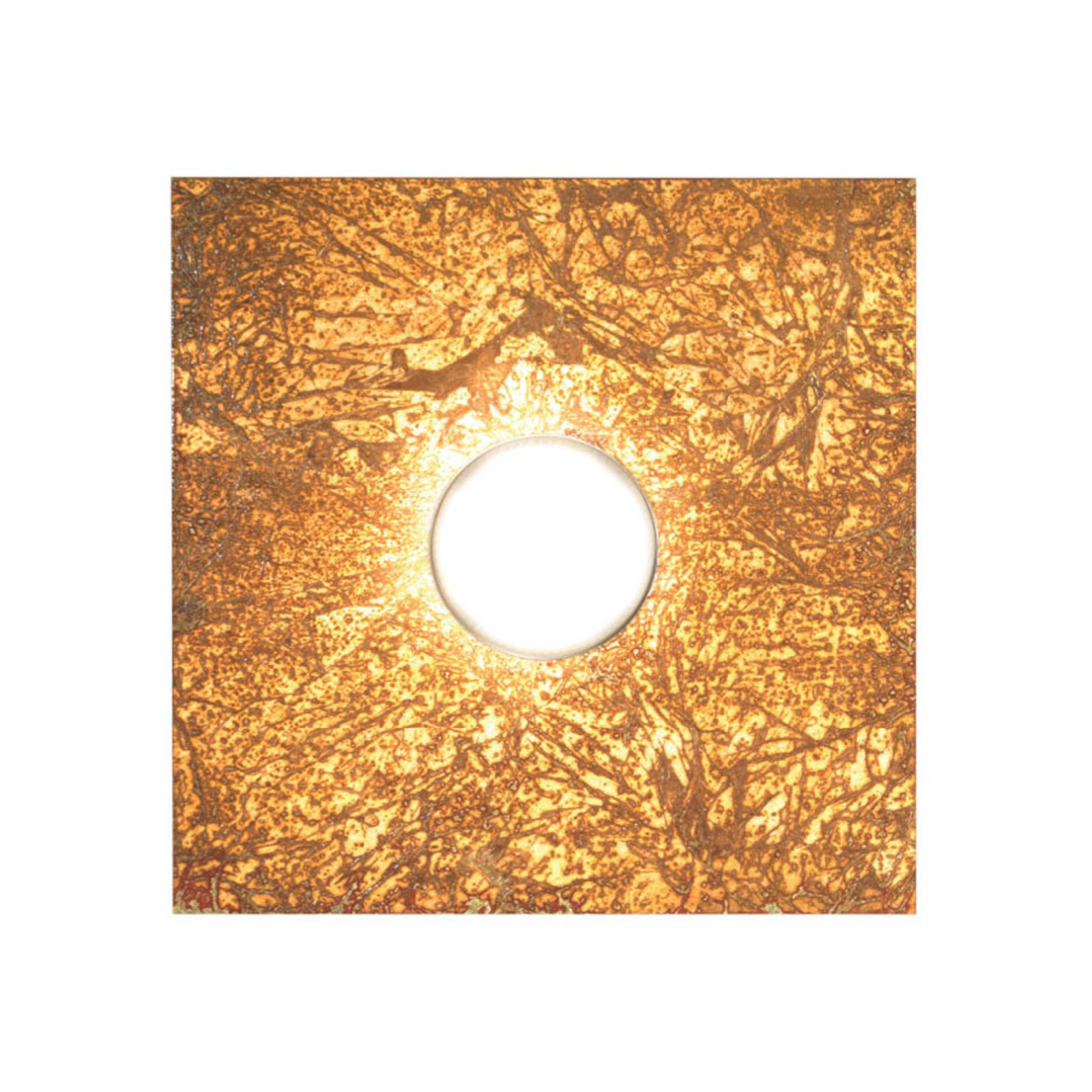 Square Vintage LED zidna lampa, jedna žarulja, zlatna