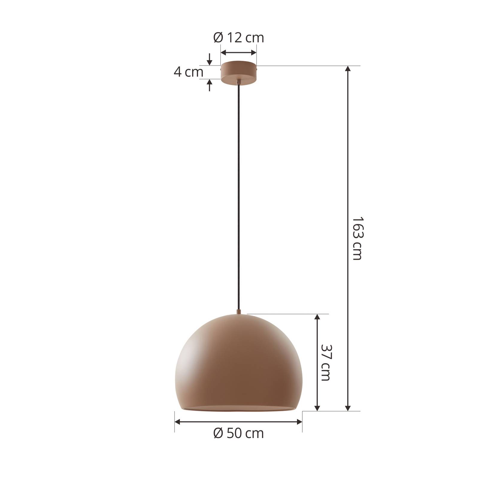 Lampa wisząca LED Lucande Lythara, brązowa, Ø 50 cm, aluminium