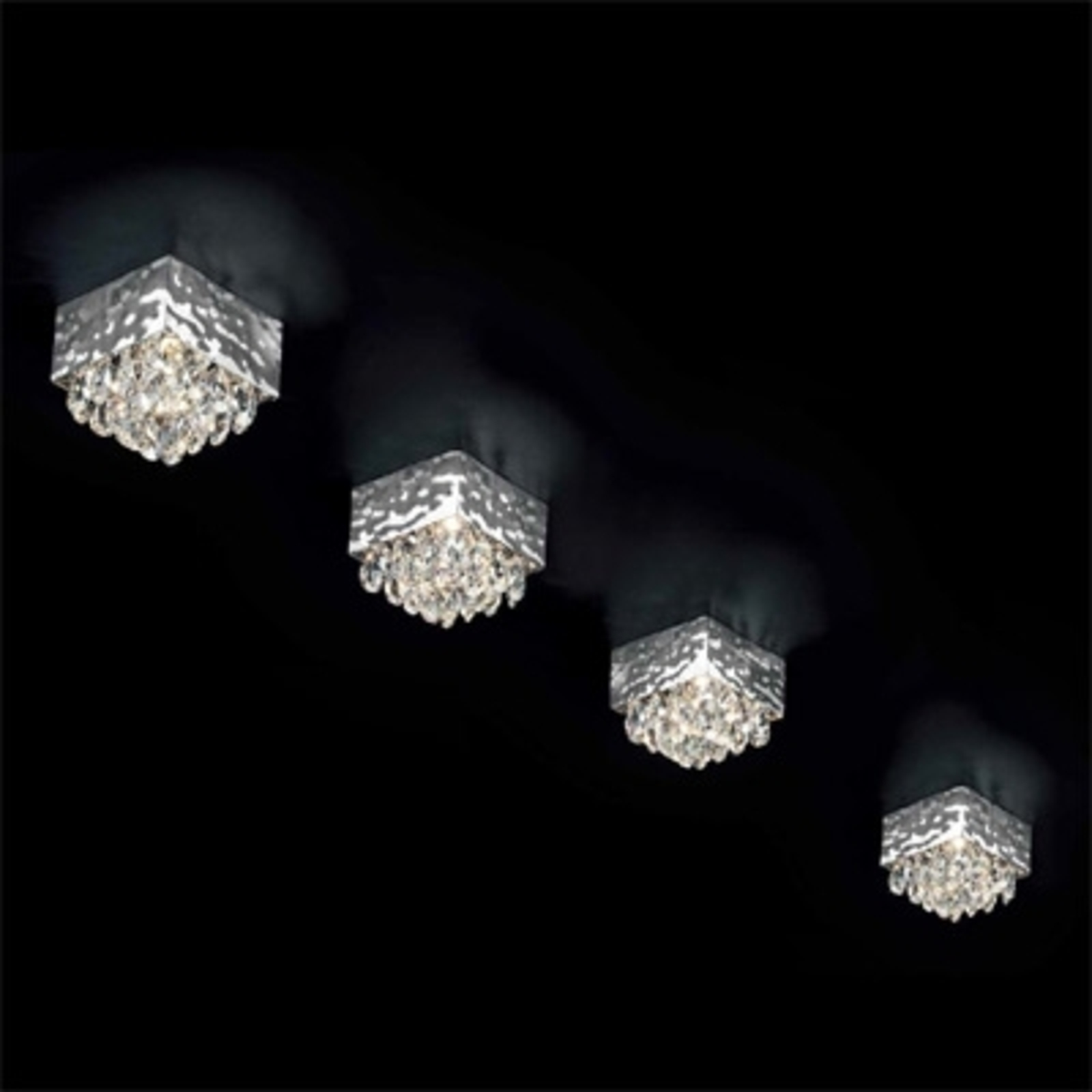 MAGMA ceiling light clear crystal elements 12x12cm