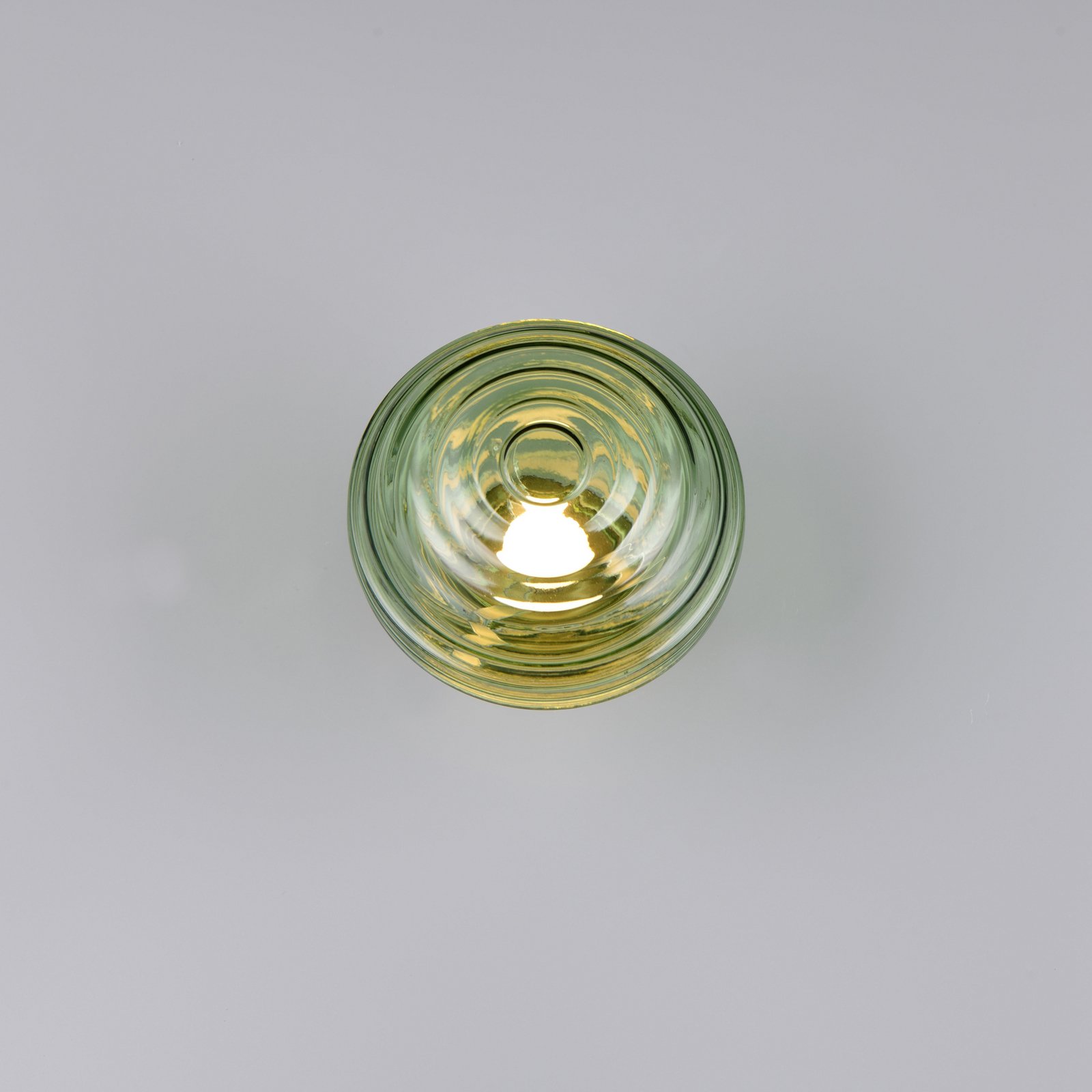 LED-Akku-Wandleuchte Earl, messing/grün, Glas, Ø 15,5 cm