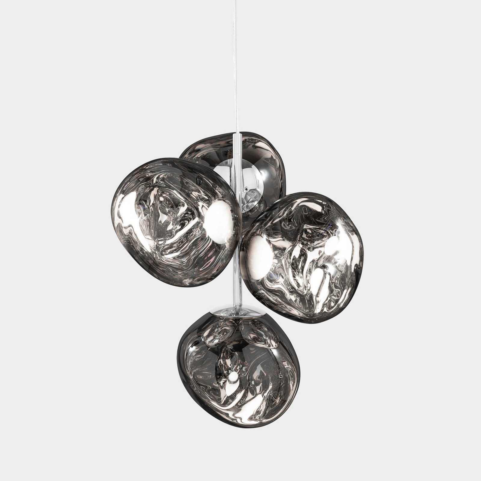 Tom Dixon LED-Hängelampe Melt Chandelier Mini, silberfarben