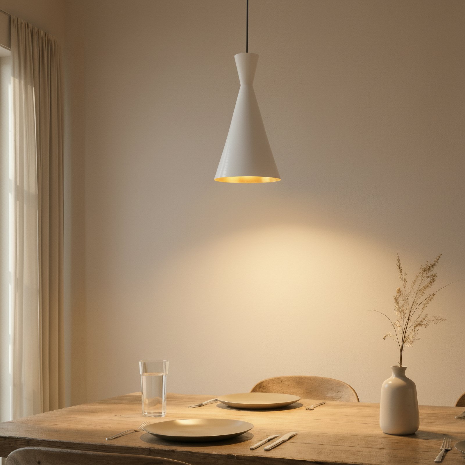 Lampă suspendată Glenora, alb, Ø 18 cm, metal, E27 Lampă suspendată Glenora, alb, Ø 18 cm, metal, E27