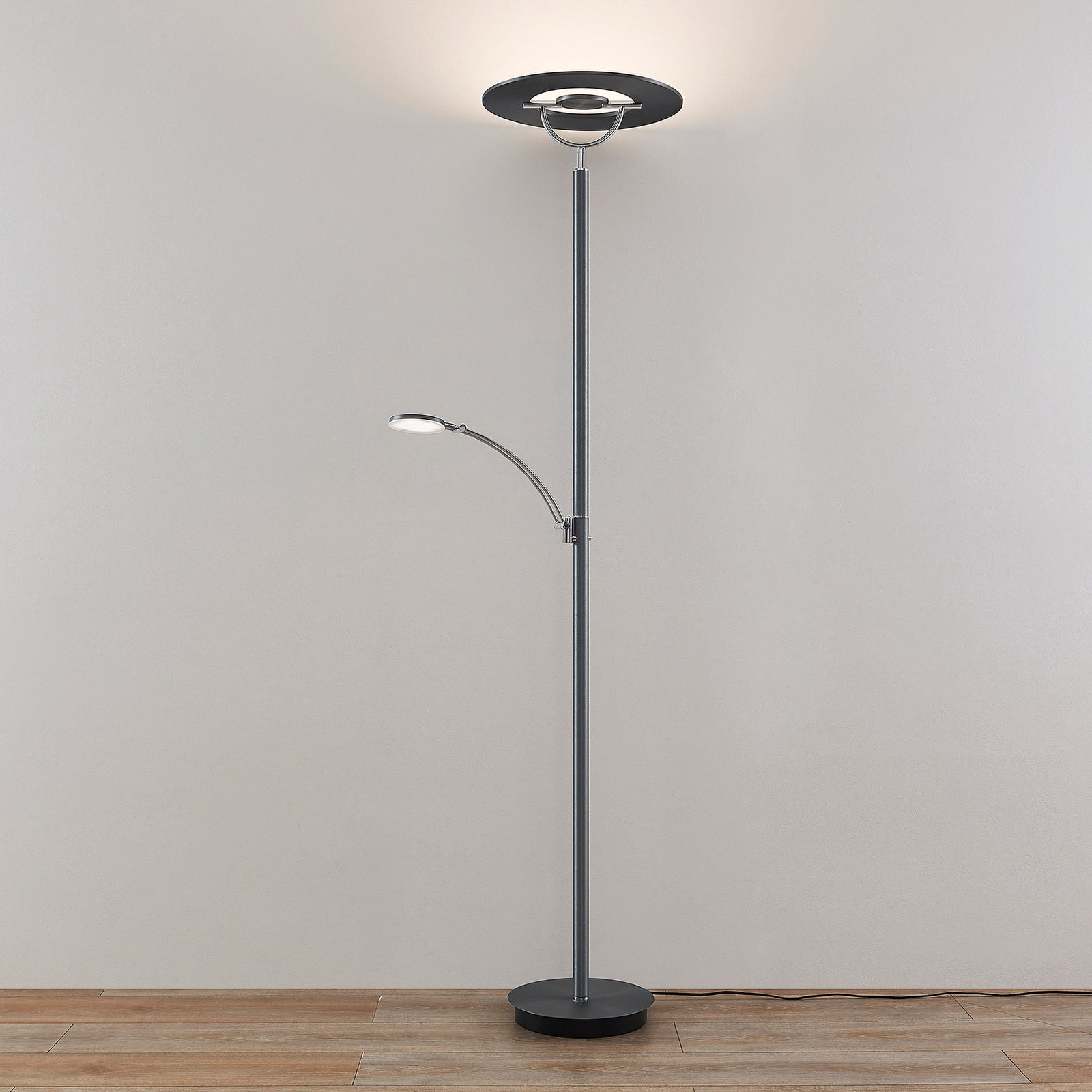 Lucande Journi LED floor lamp, anthracite