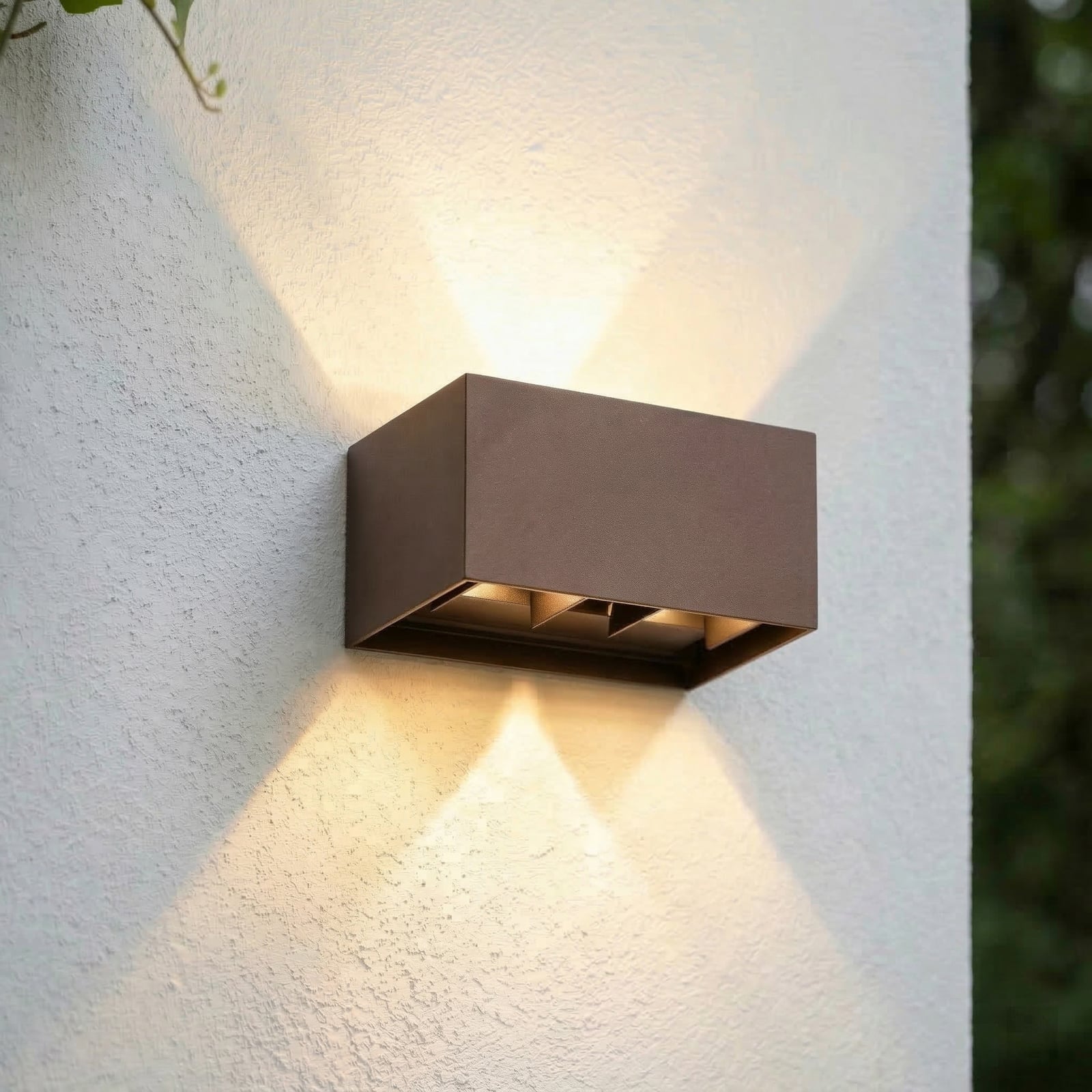 Vonkajšie nástenné svietidlo Nivar LED, hrdzová, 4-pl., 20 cm, IP54 – Lindby