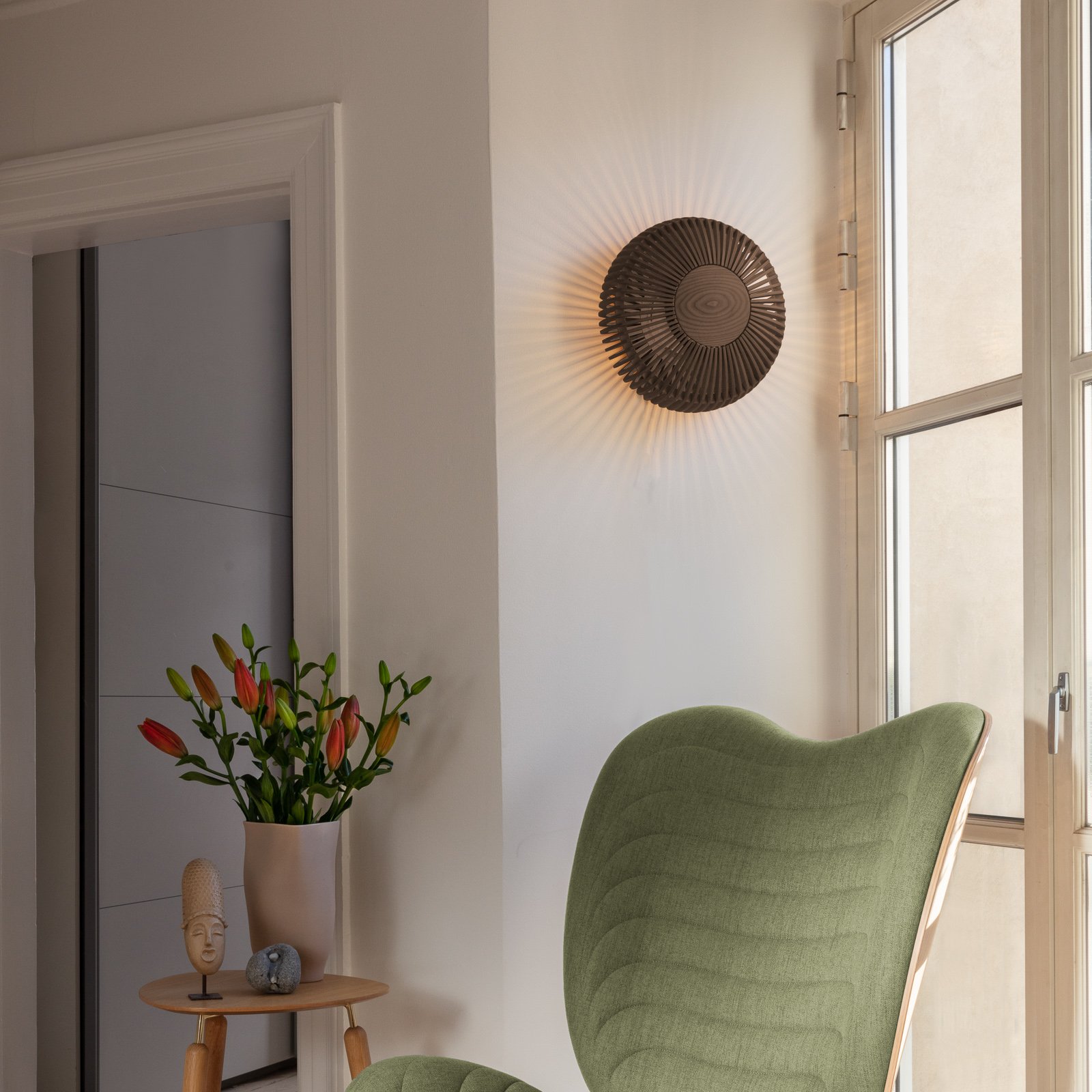 Clava Up Wood Wall-/Ceiling Lamp Medium Dark Oak - UMAGE