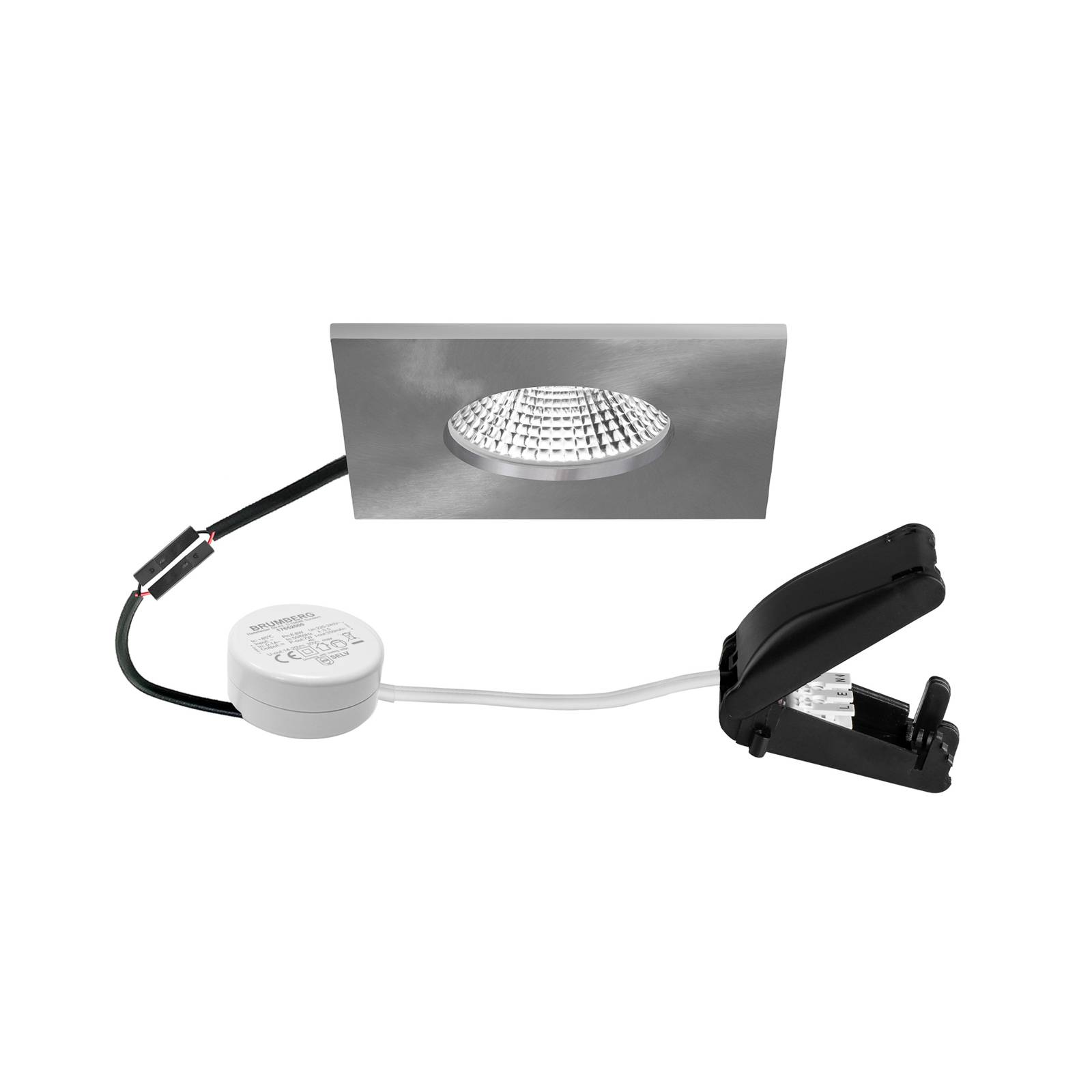 BRUMBERG BB21 Downlight voor Badkamer - alu / grijs / zink - Aluminium - lamp - inbouwspot plafond - dimbaar