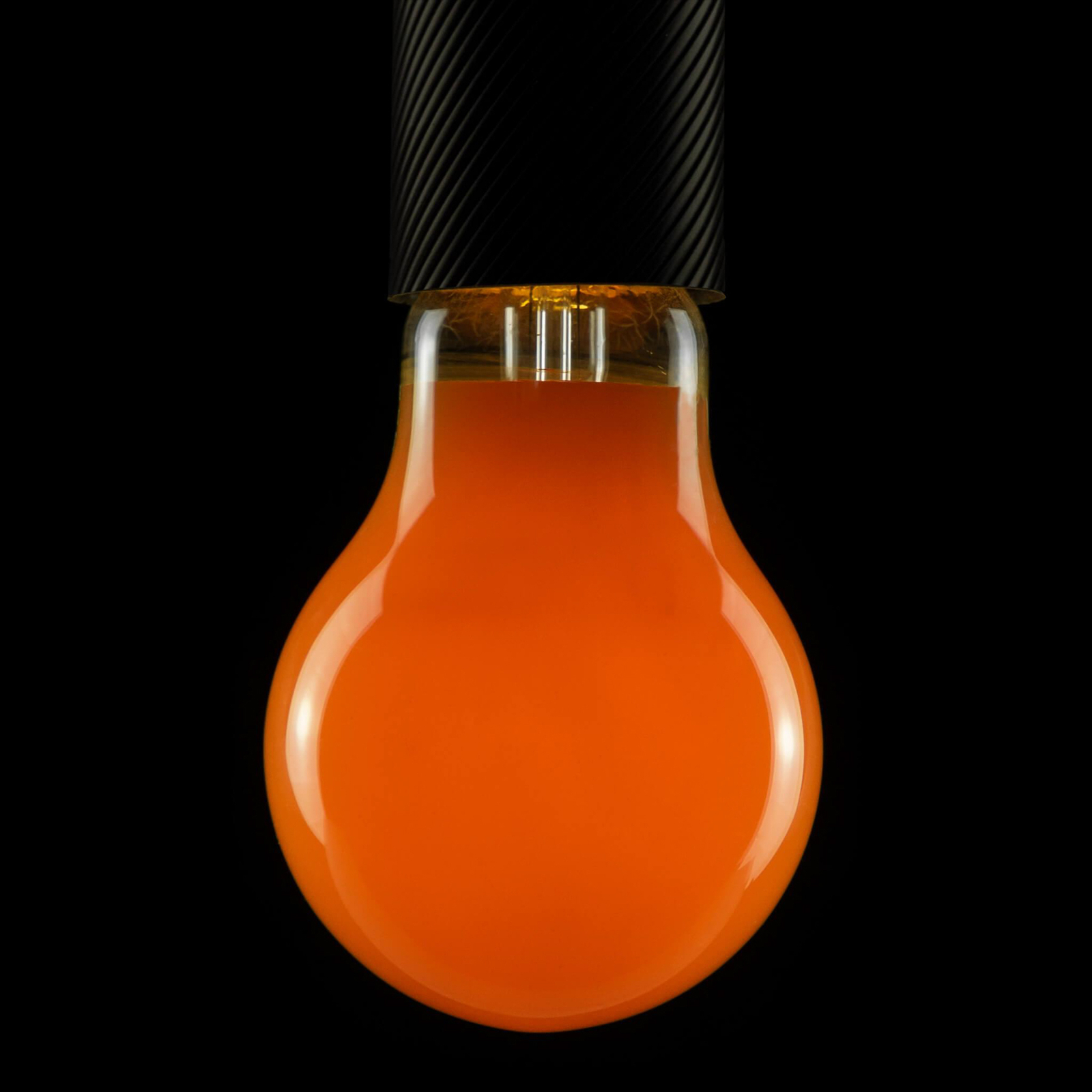 LED-lampa, orange, E27, 2 W, dimbar