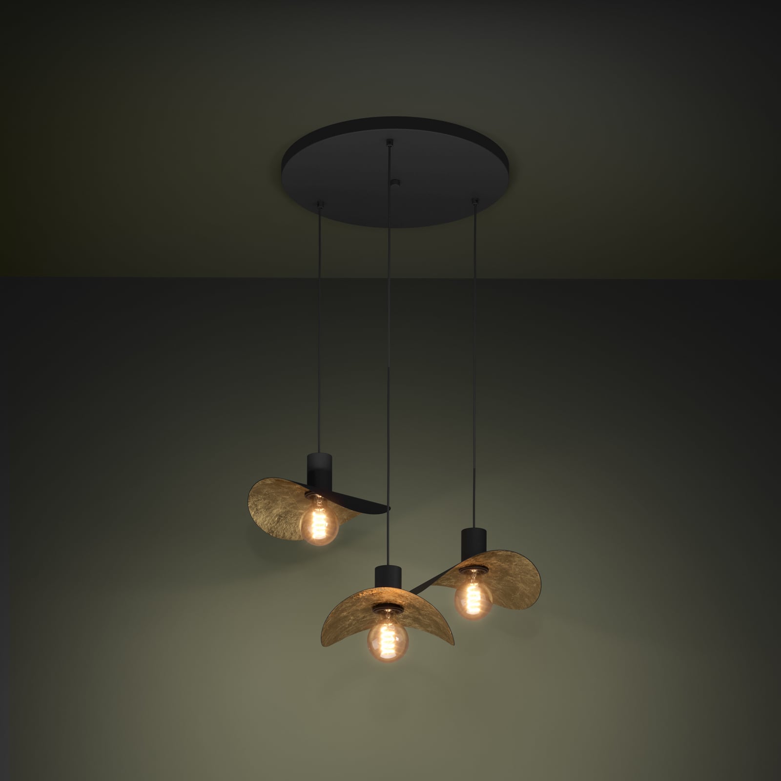 Saceda závěsné světlo 3-ramenné černé/zlaté - EGLO Stars of Light