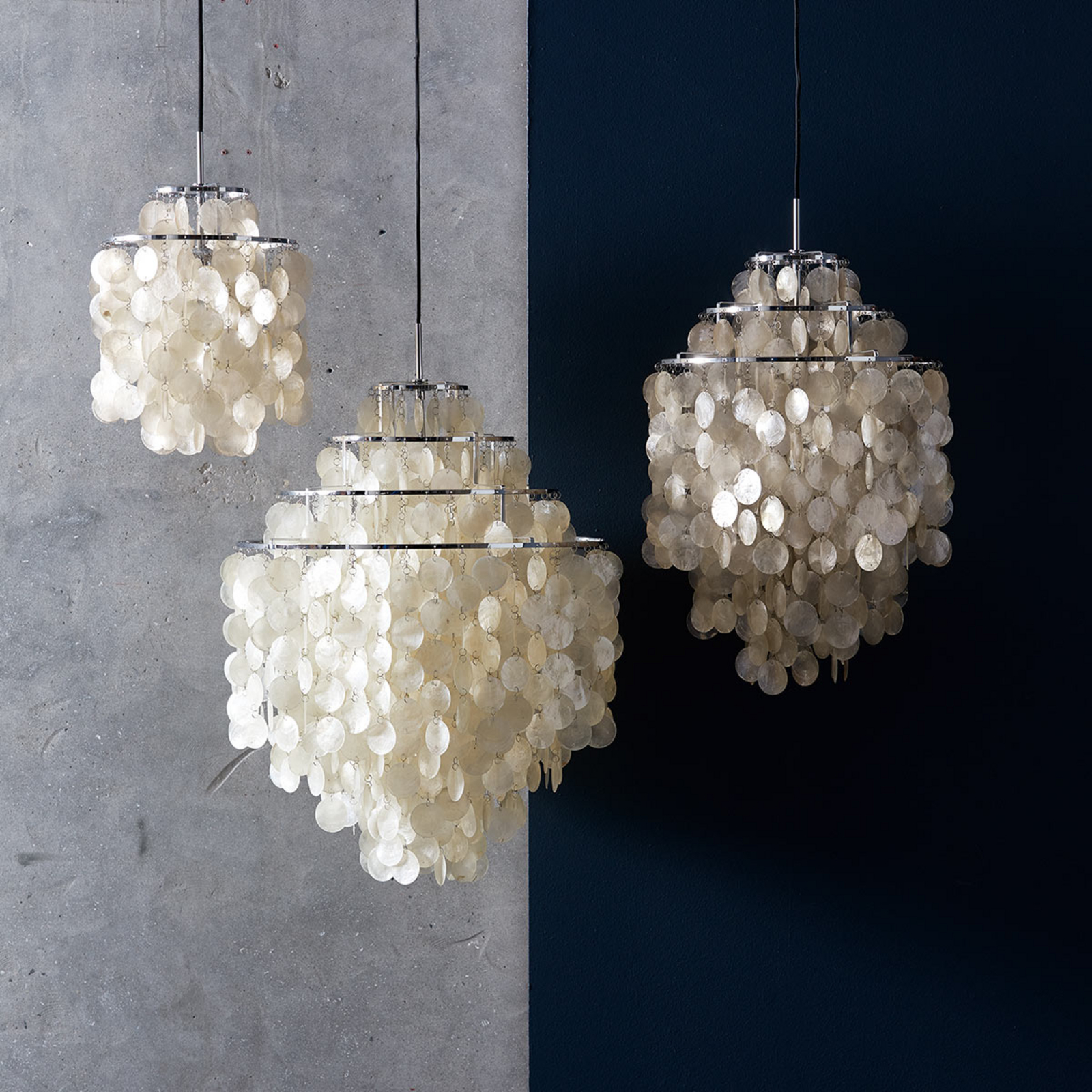 Fun 0DM Pendelleuchte Creme/Chrom Perlmutt E27 - Verpan
