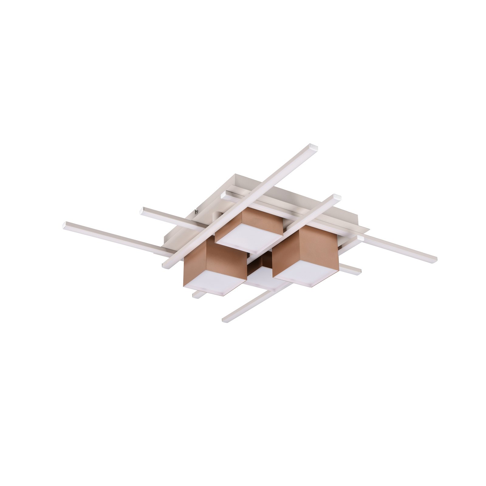 LED ceiling lamp Roger, coffee, metal, CCT, remote control