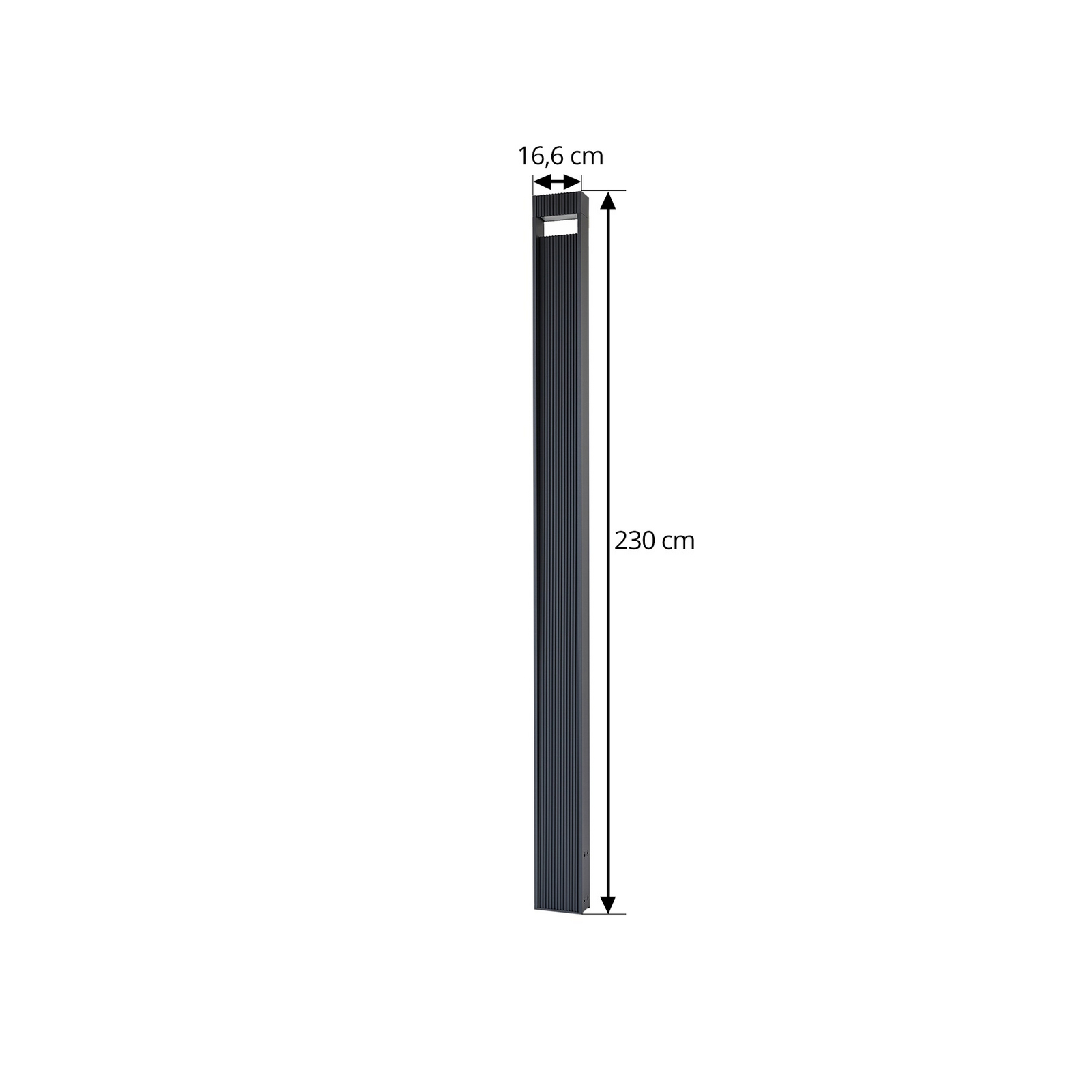 Lucande, luminaire d'extérieur LED Tavion, 230 cm, anthracite, IP65