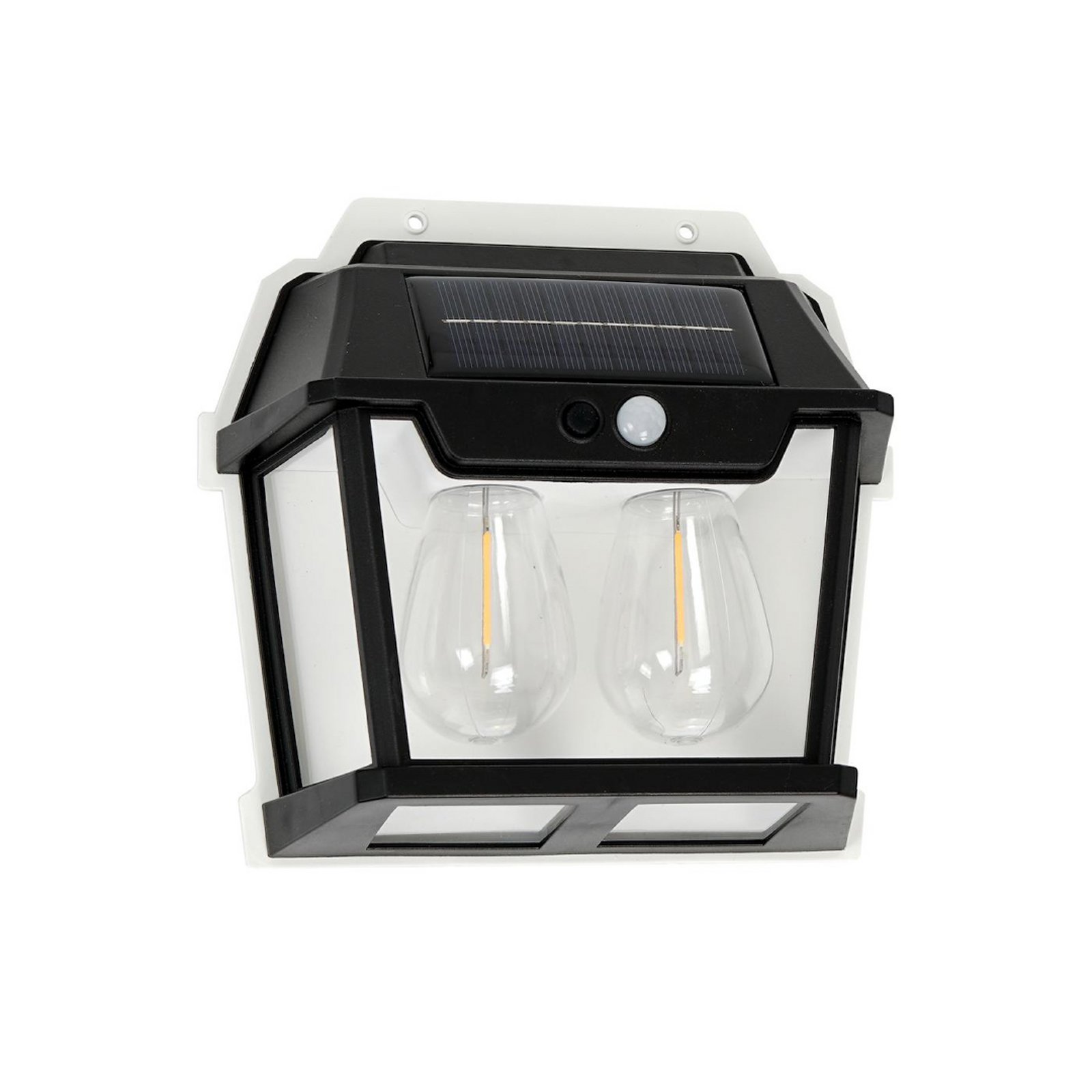 LED solar outdoor wall light Filo Double, black, IP44