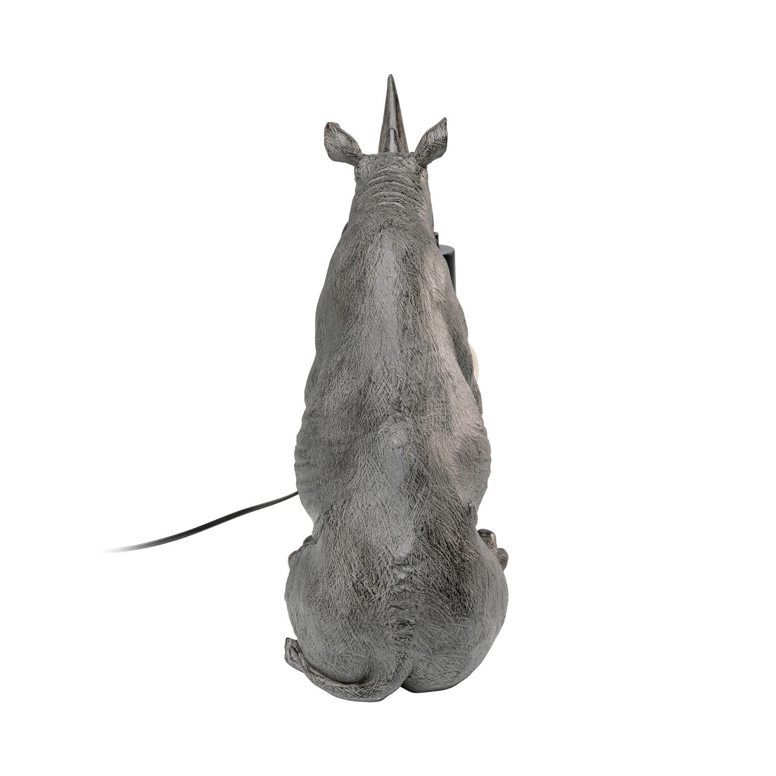 Kare namizna svetilka Sitting Rhino, siva, višina 39 cm, E27