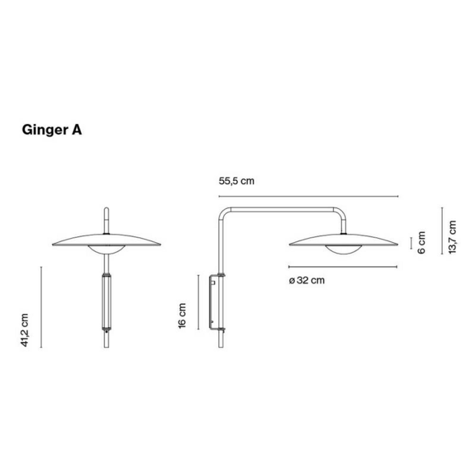 Ginger A Zidna lampa Dimmable Plug-in Wenge - Marset