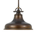 Candeeiro suspenso Emery 1 luz bronze Ø 34,3cm